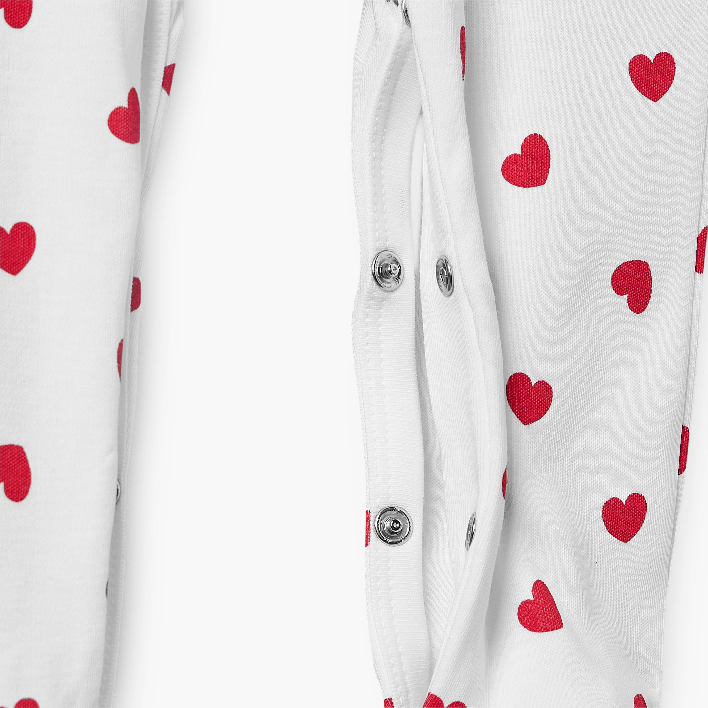 Juniors Cotton Crew Neck Long Sleeves Sleepsuit with Heart Print-baby-girls-clothing-nightwear-sleepsuits-image-5