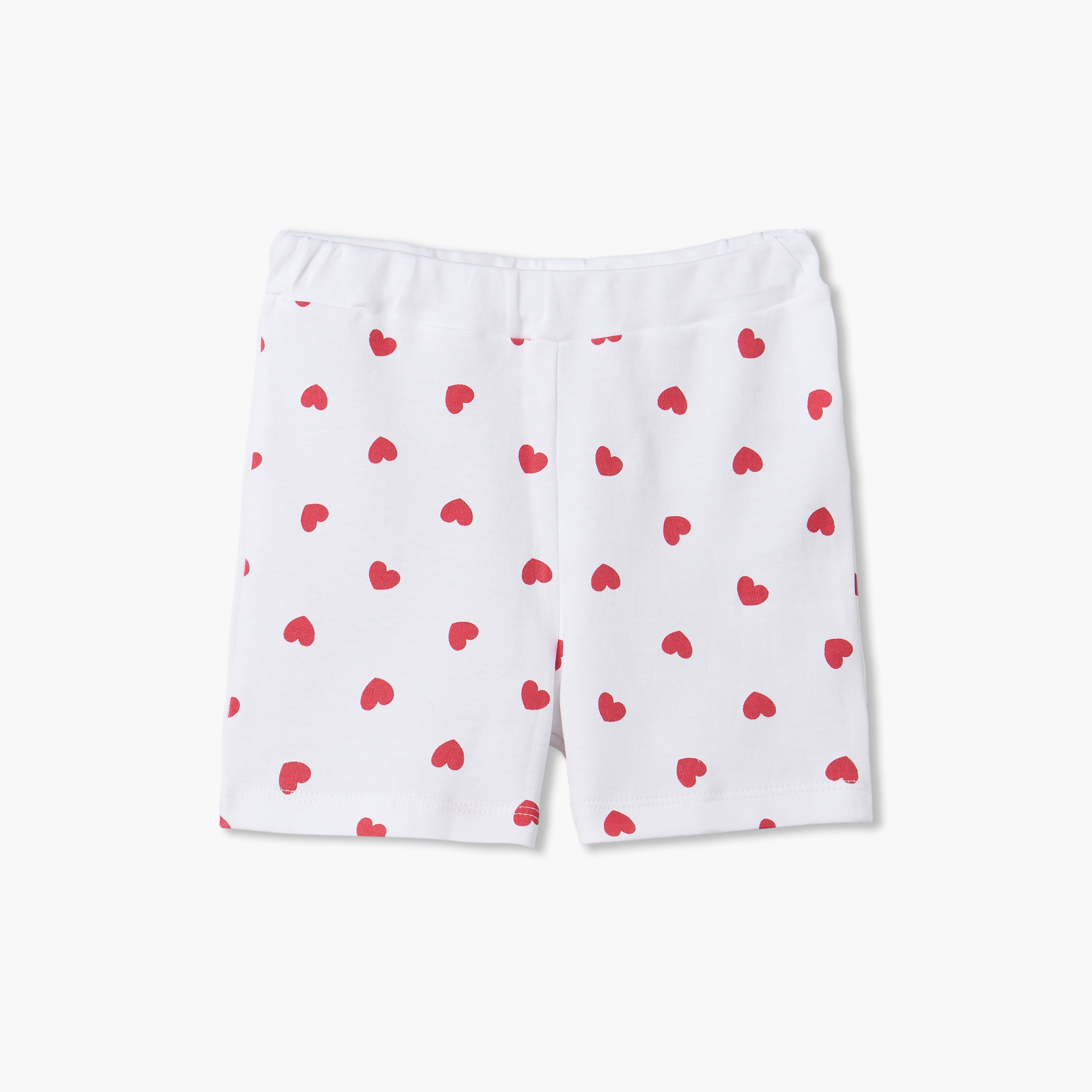 طقم شورت قطن بياقة ضيقة وأكمام قصيرة بطبعات من جونيورز-baby-girls-clothing-nightwear-pyjamasets-image-4