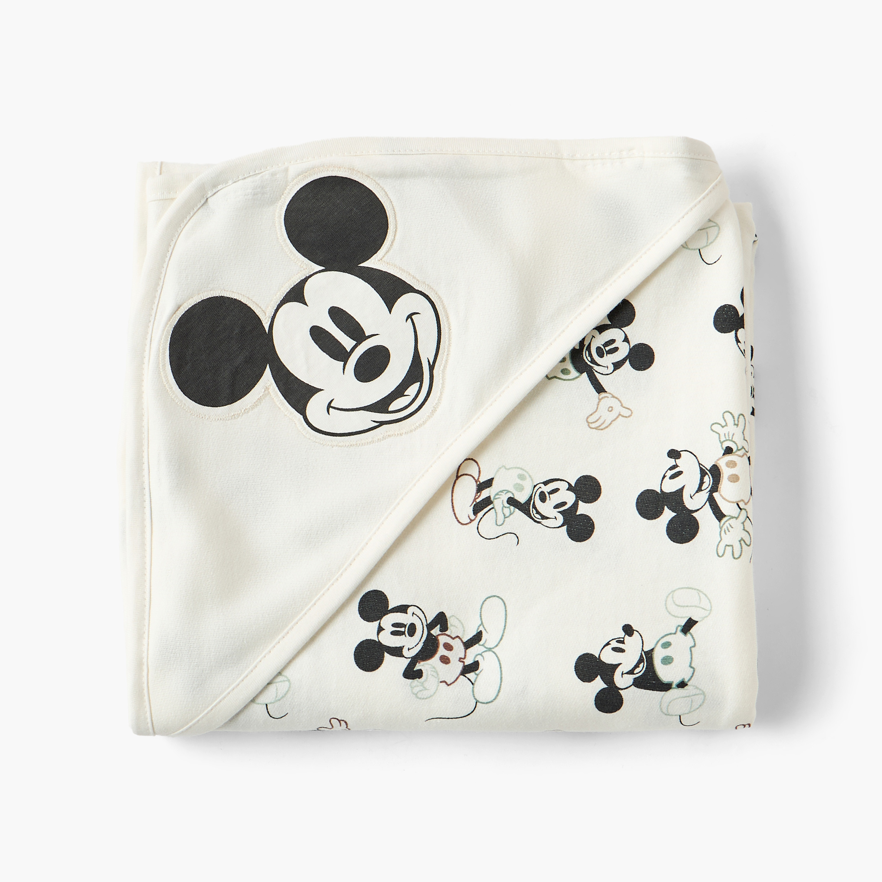 بطانية حديثي ولادة قطن بطبعات ميكي ماوس وقبعة من ديزني-baby-nursery-blanketsandswaddles-receivingblankets-image-3