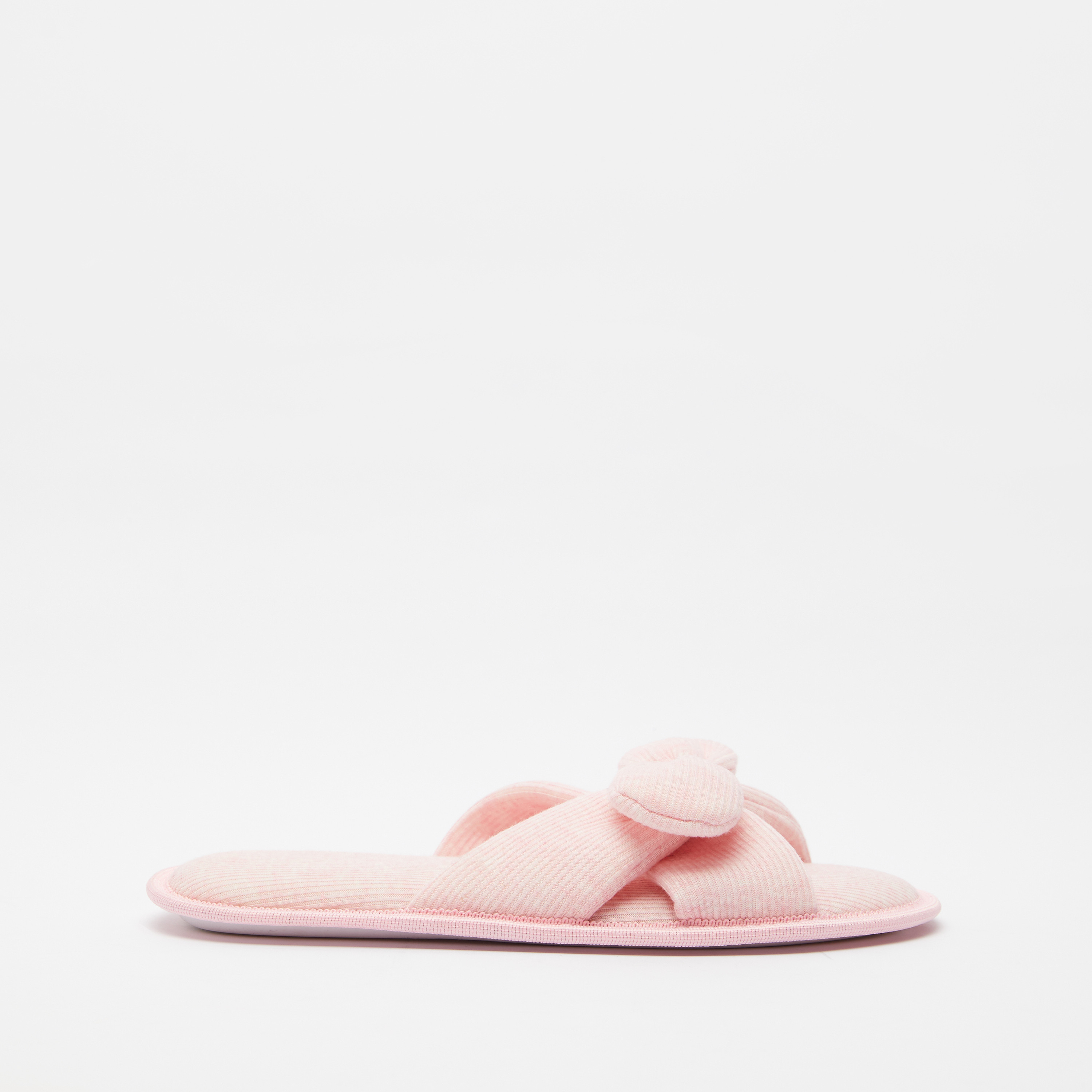شبشب خفيف مخملي بمقدمة مفتوحة وزينة فيونكة-women-shoes-flipflopsandslides-image-4