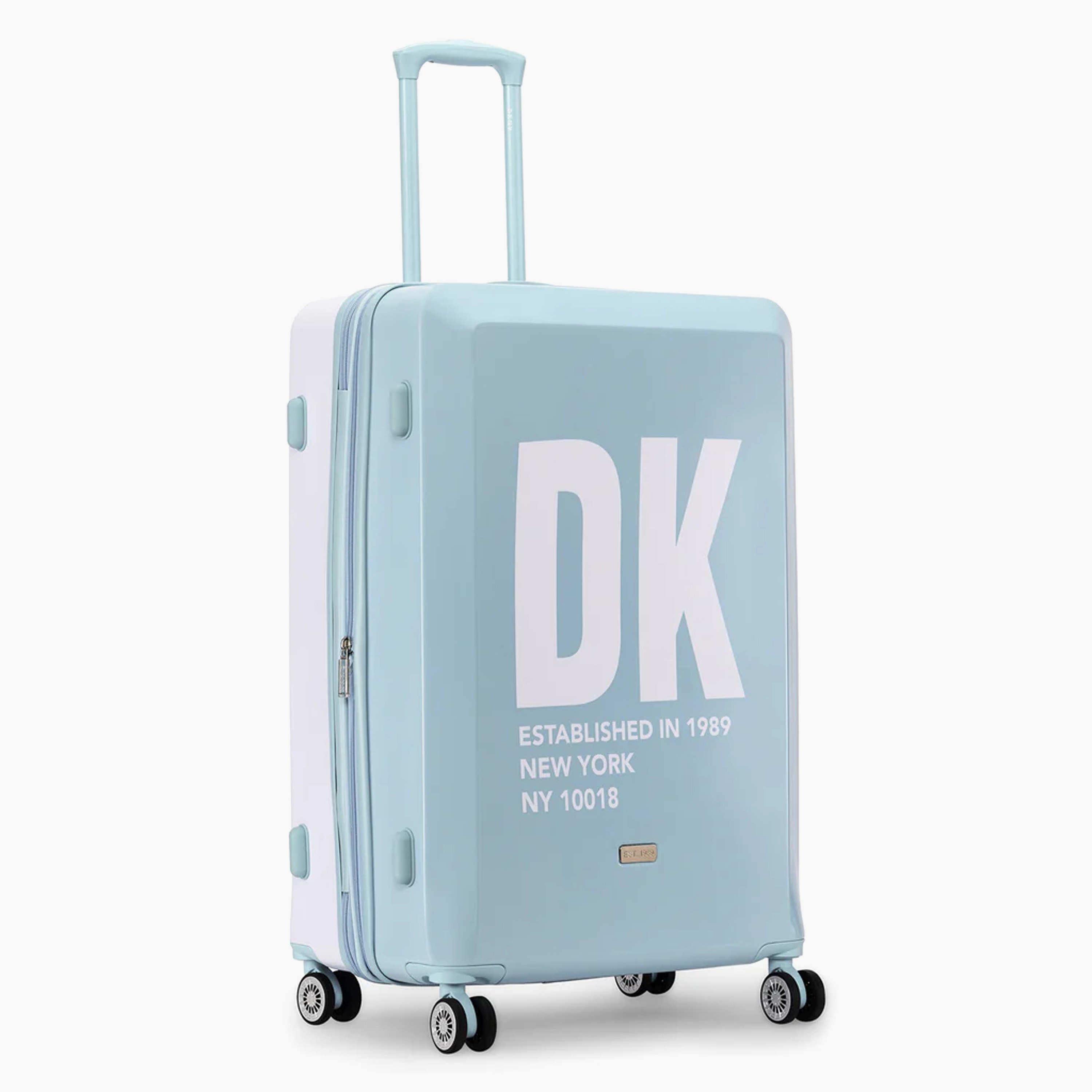 DKNY Logo Print Hardcase Trolley Bag with Retractable Handle - 24 Inches Check-in Bag-travel-luggagesandbags-luggage-image-3
