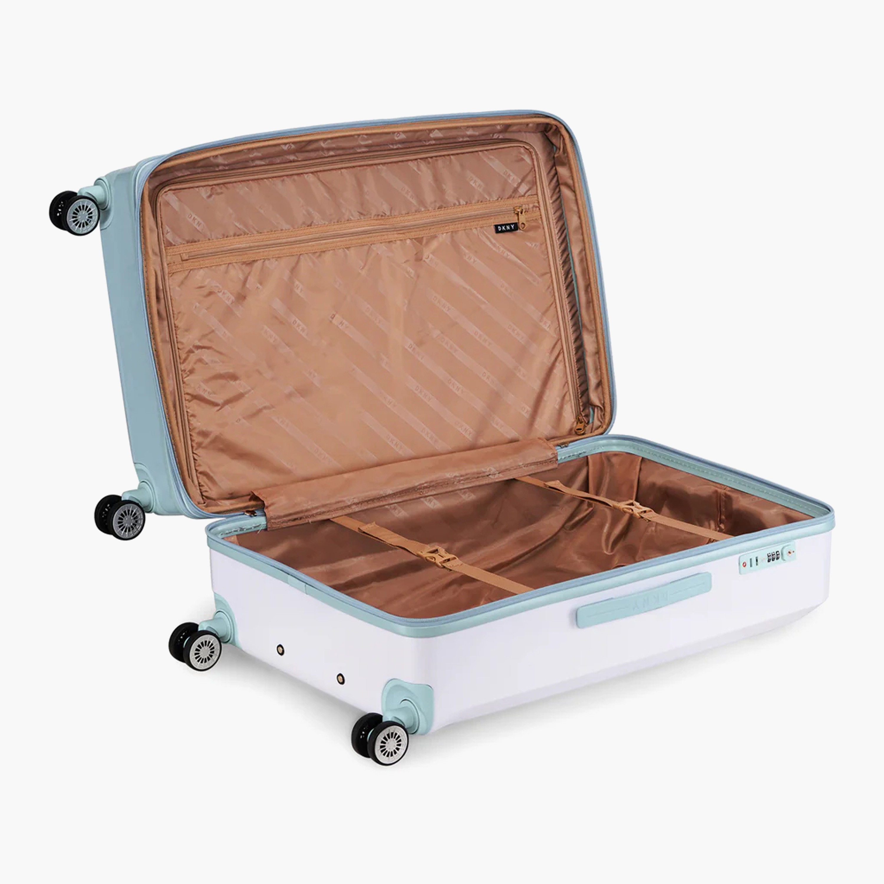 DKNY Logo Print Hardcase Trolley Bag with Retractable Handle - 24 Inches Check-in Bag-travel-luggagesandbags-luggage-image-5
