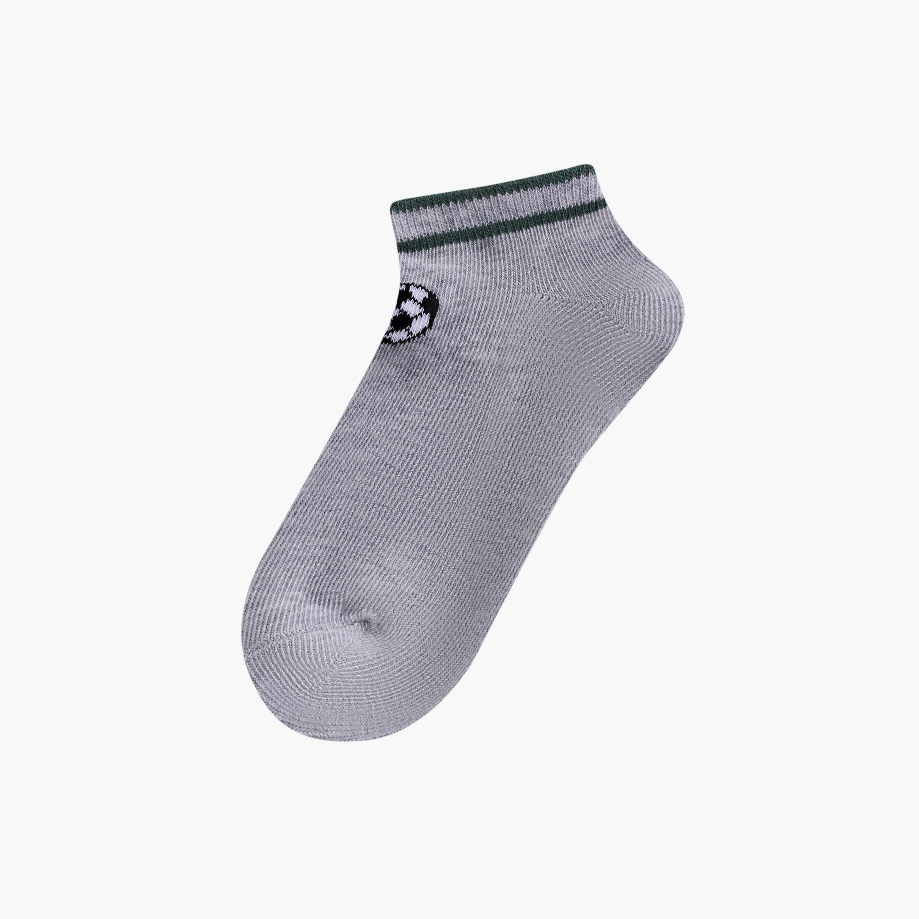 طقم جوارب غير وبرية 5 أزواج بطول الكاحل وطبعات كرة القدم من جونيورز-boys-accessories-socks-image-2