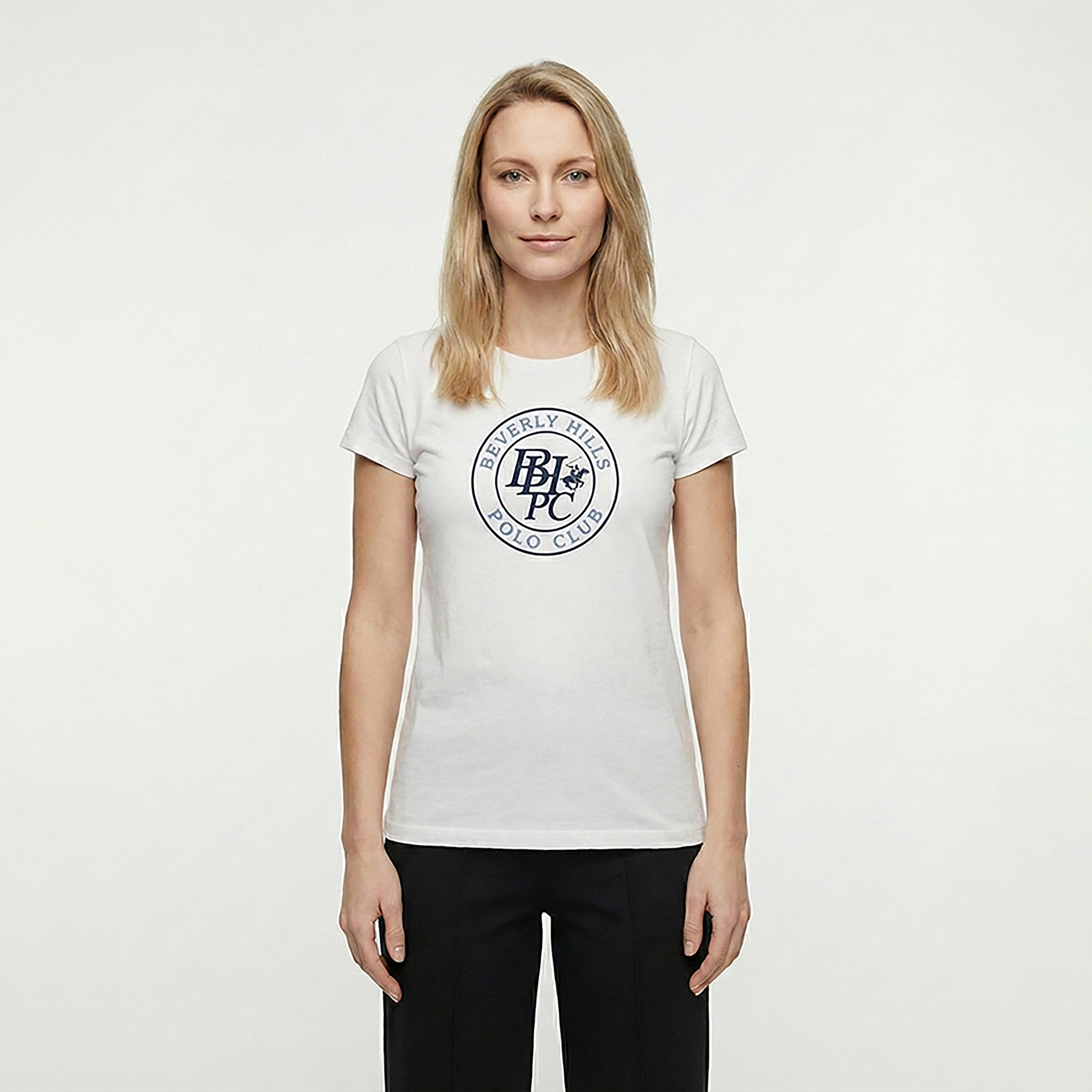 Beverly Hills Polo Club Printed Crew Neck Short Sleeves Women's T-Shirt-women-clothing-tshirts-image-1