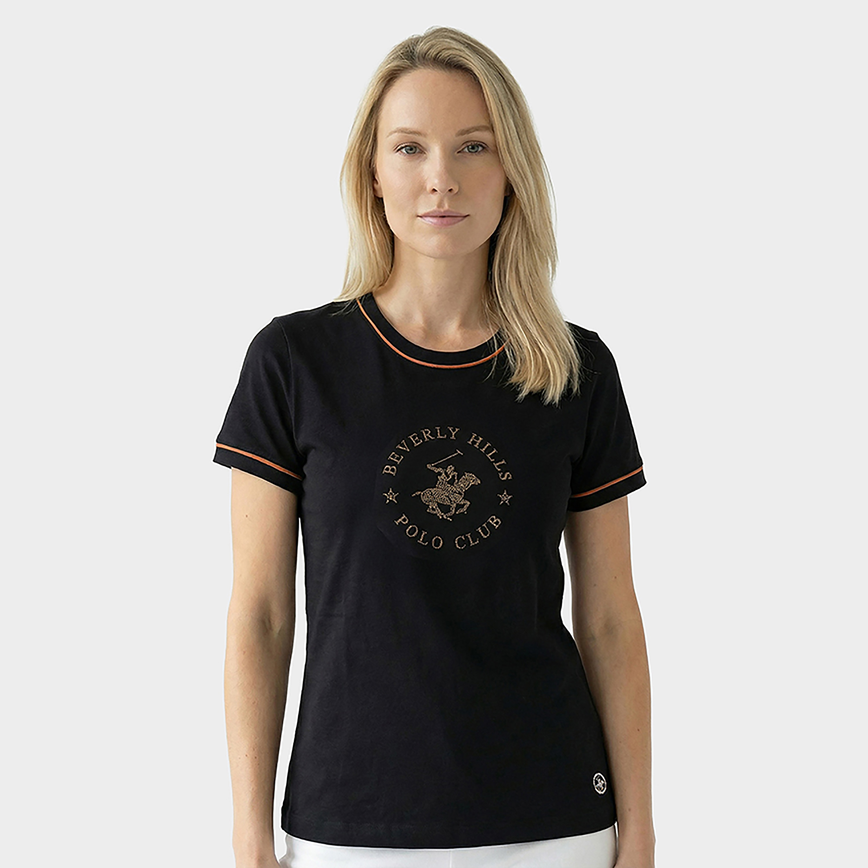 تيشيرت نسائي بأكمام قصيرة ورقبة مستديرة بشعار الماركة من بيفرلي هيلز بولو كلوب-women-clothing-tshirts-image-1