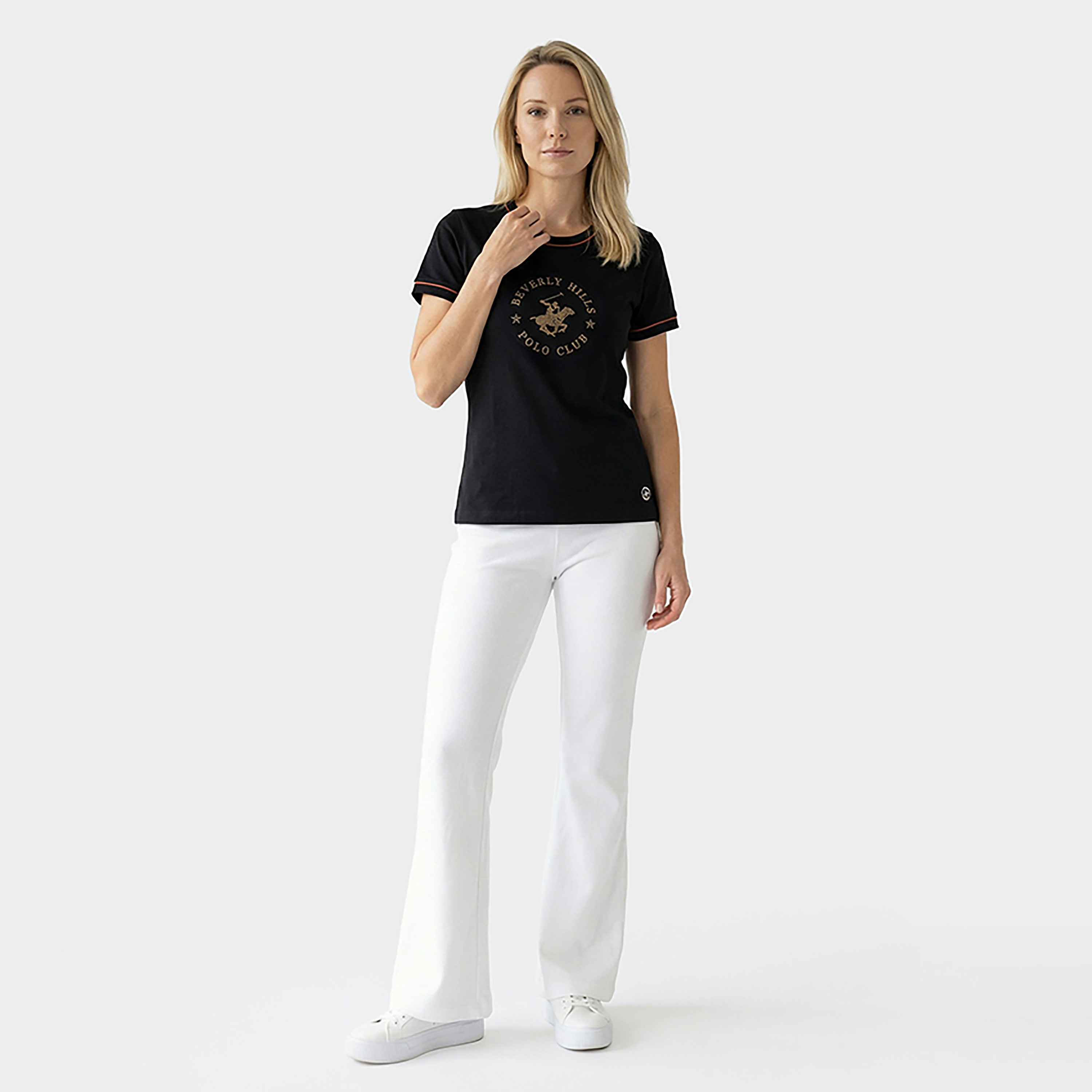 تيشيرت نسائي بأكمام قصيرة ورقبة مستديرة بشعار الماركة من بيفرلي هيلز بولو كلوب-women-clothing-tshirts-image-3