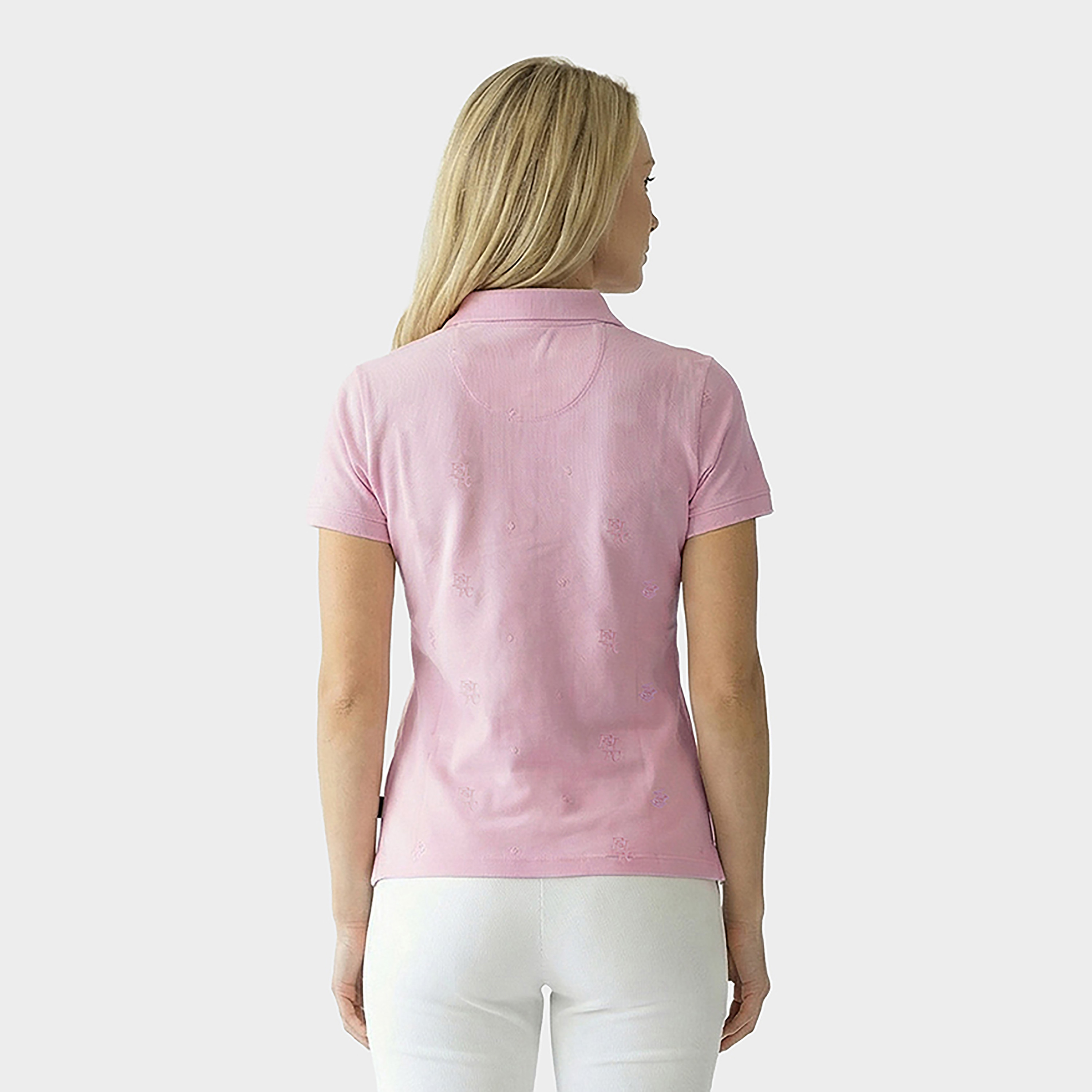 تيشيرت بولو نسائي بأكمام قصيرة وياقة مع شعار مطرز من بيفرلي هيلز بولو كلوب-women-clothing-tshirts-image-4