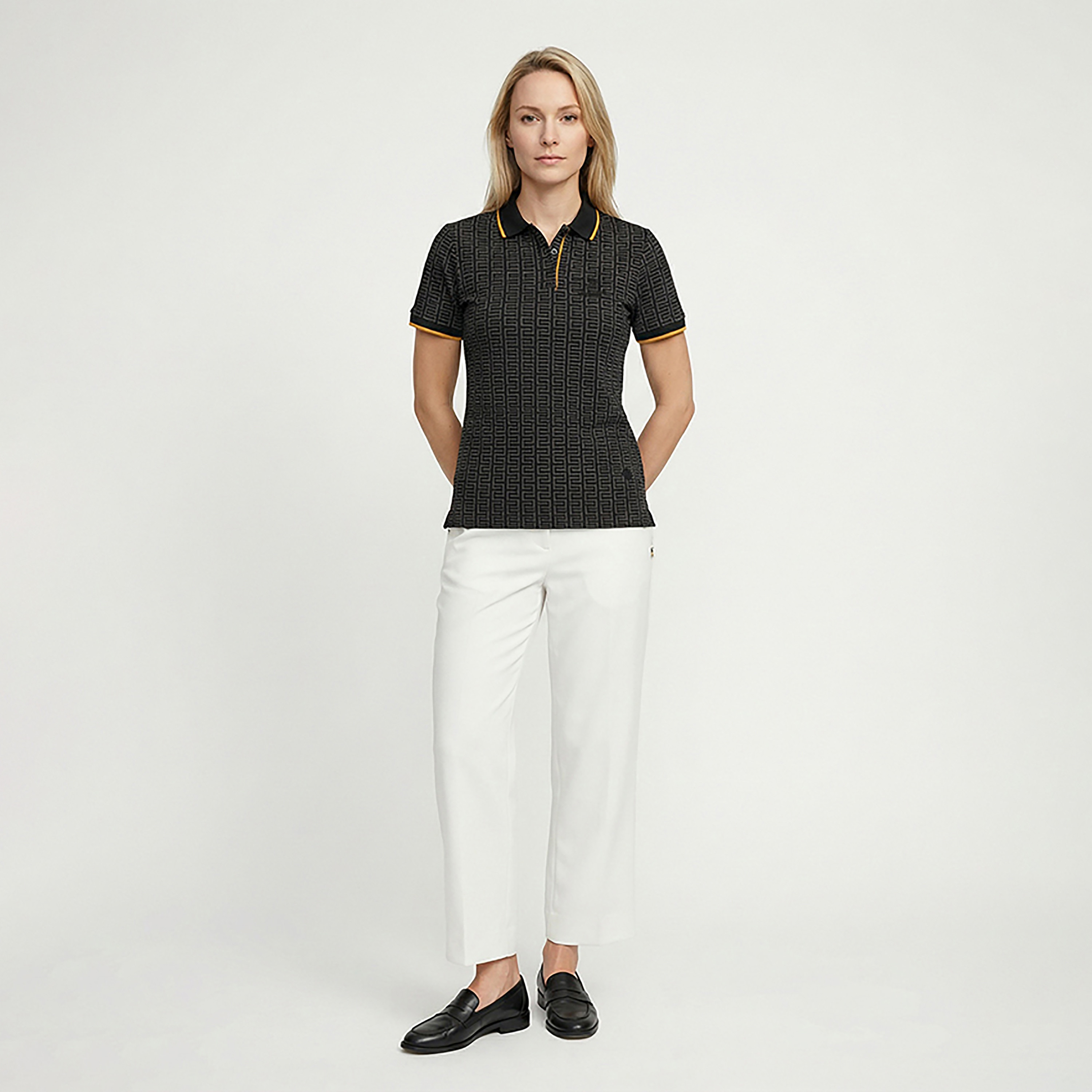 Beverly Hills Polo Club Printed Collared Short Sleeves Women's Polo T-Shirt-women-clothing-tshirts-image-3