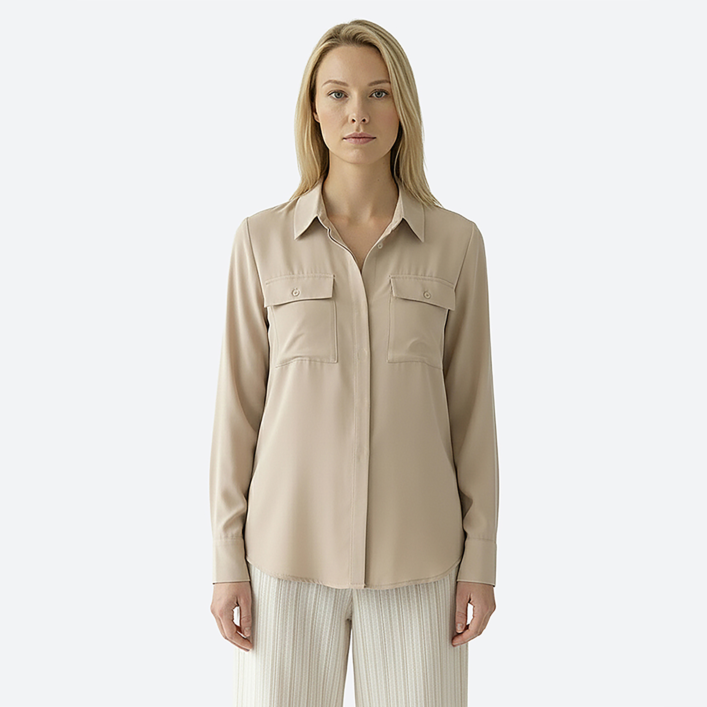 Beverly Hills Polo Club Regular Fit Plain Collared Long Sleeves Women's Shirt-women-clothing-shirtsandblouses-shirts-image-1