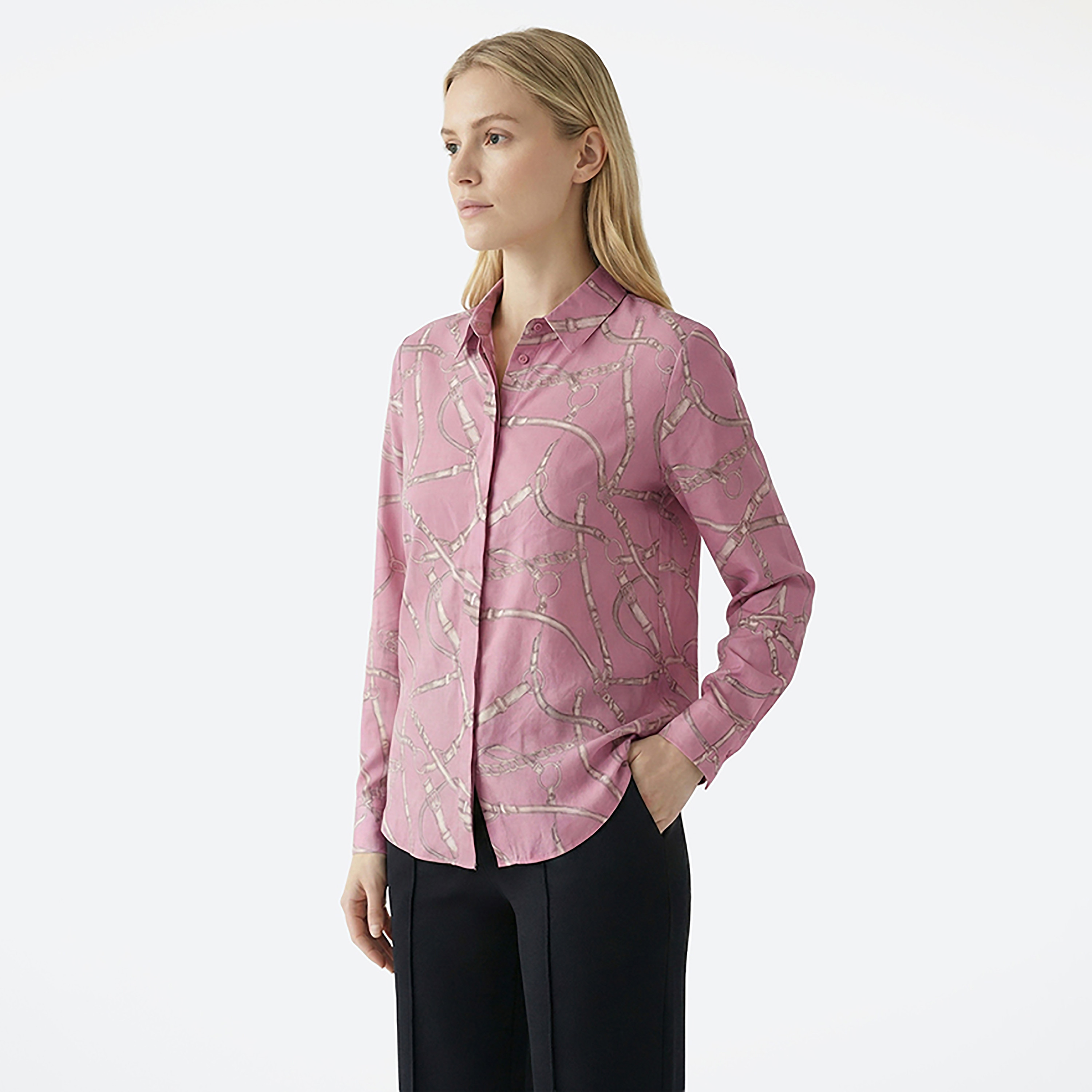 Beverly Hills Polo Club Regular Fit Printed Collared Long Sleeves Women's Shirt-women-clothing-shirtsandblouses-shirts-image-4