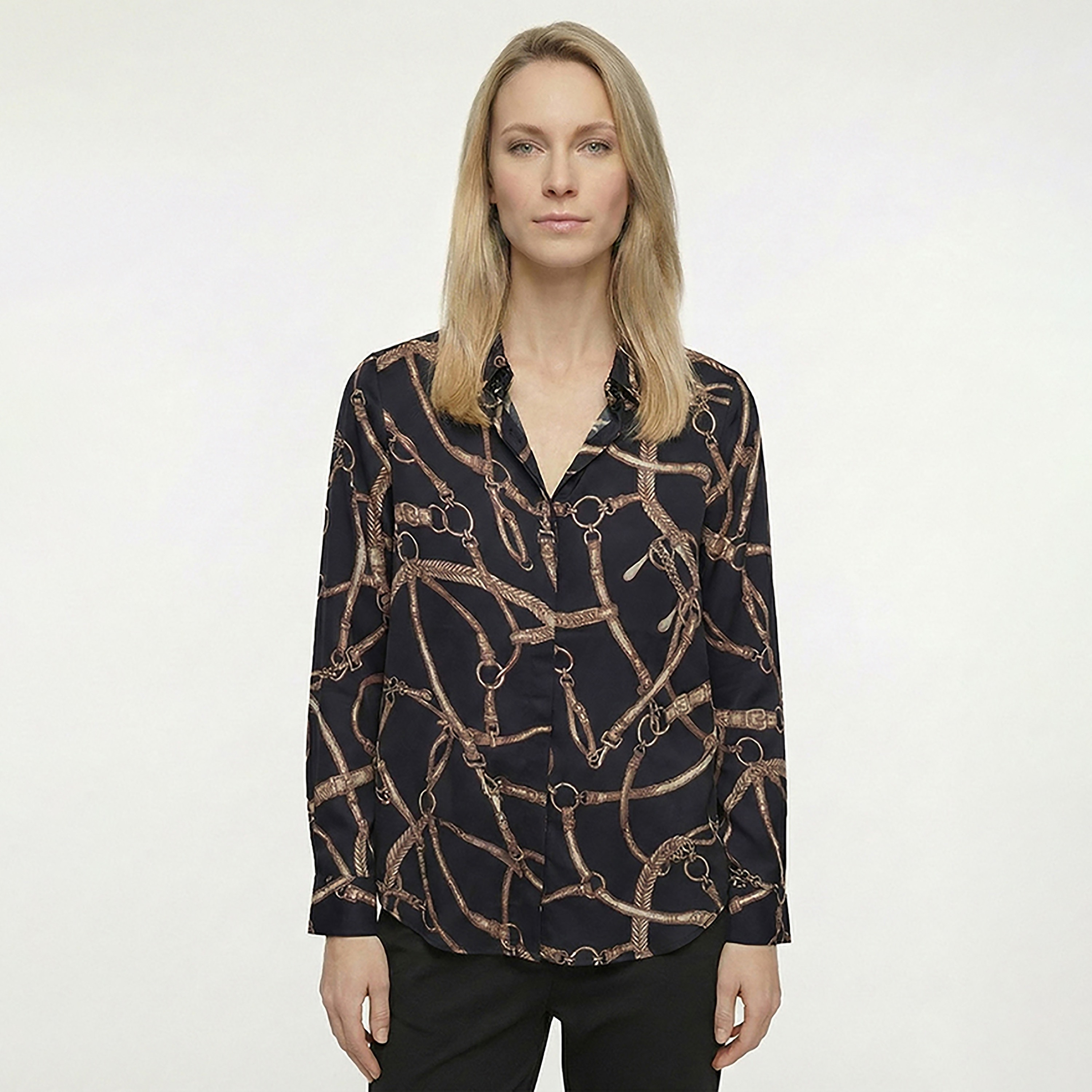 Beverly Hills Polo Club Regular Fit Printed Collared Long Sleeves Women's Shirt-women-clothing-shirtsandblouses-shirts-image-1