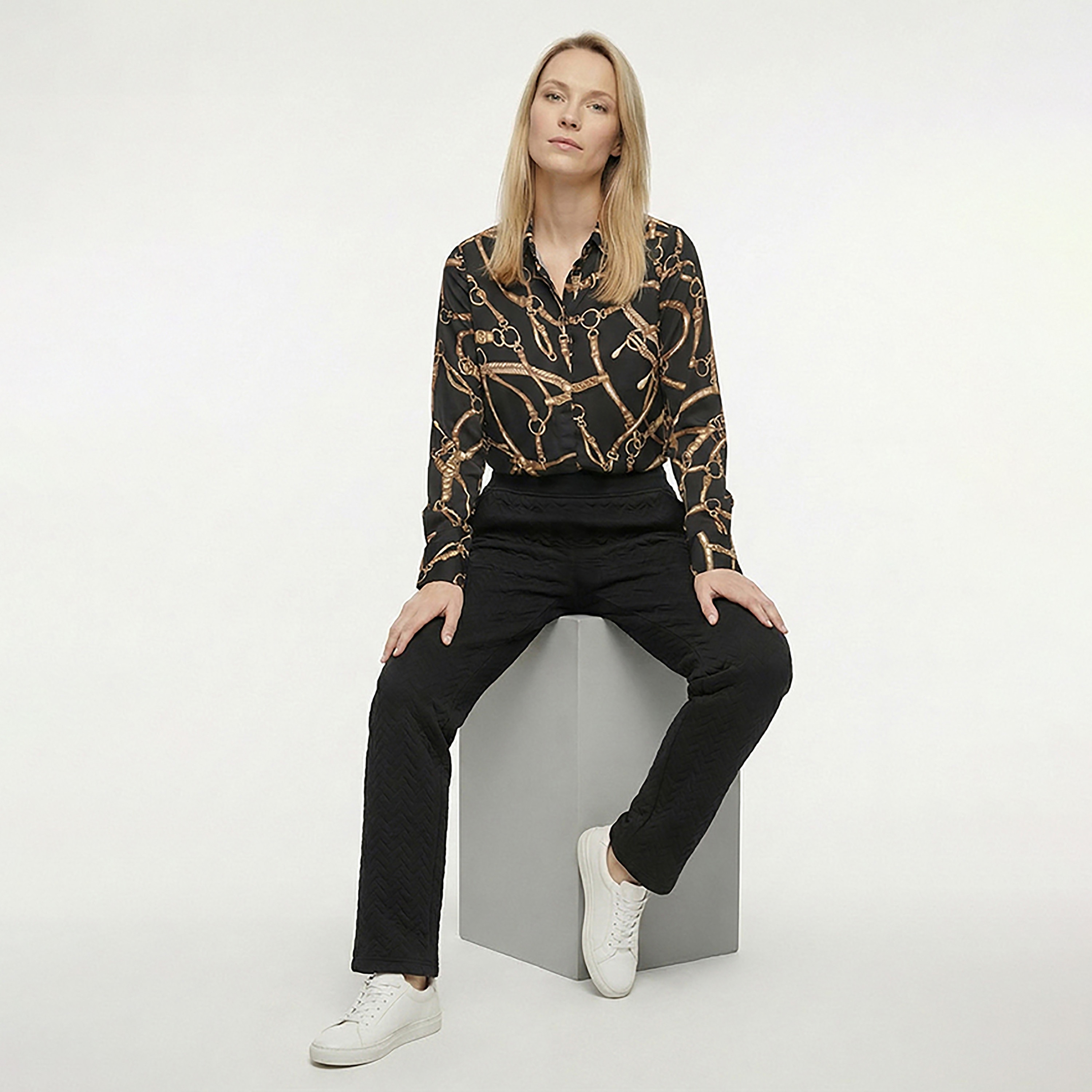 Beverly Hills Polo Club Regular Fit Printed Collared Long Sleeves Women's Shirt-women-clothing-shirtsandblouses-shirts-image-2