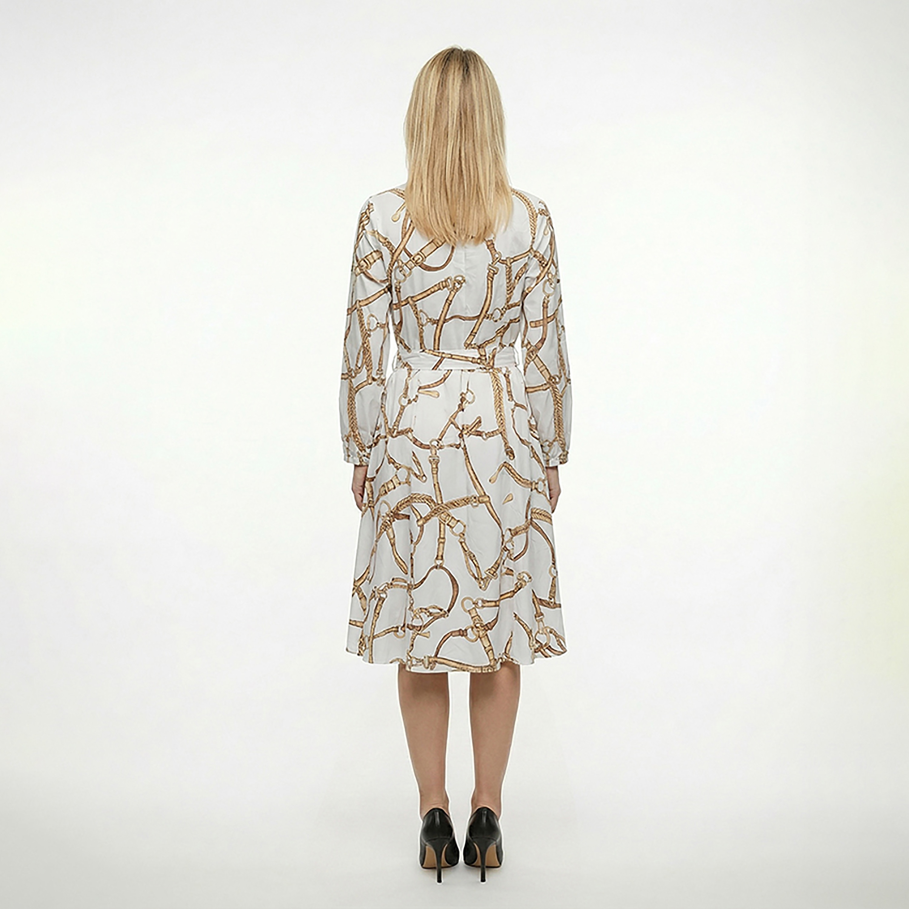 Beverly Hills Polo Club Printed Belted Women's Midi Shirt Dress-women-clothing-dresses-image-4