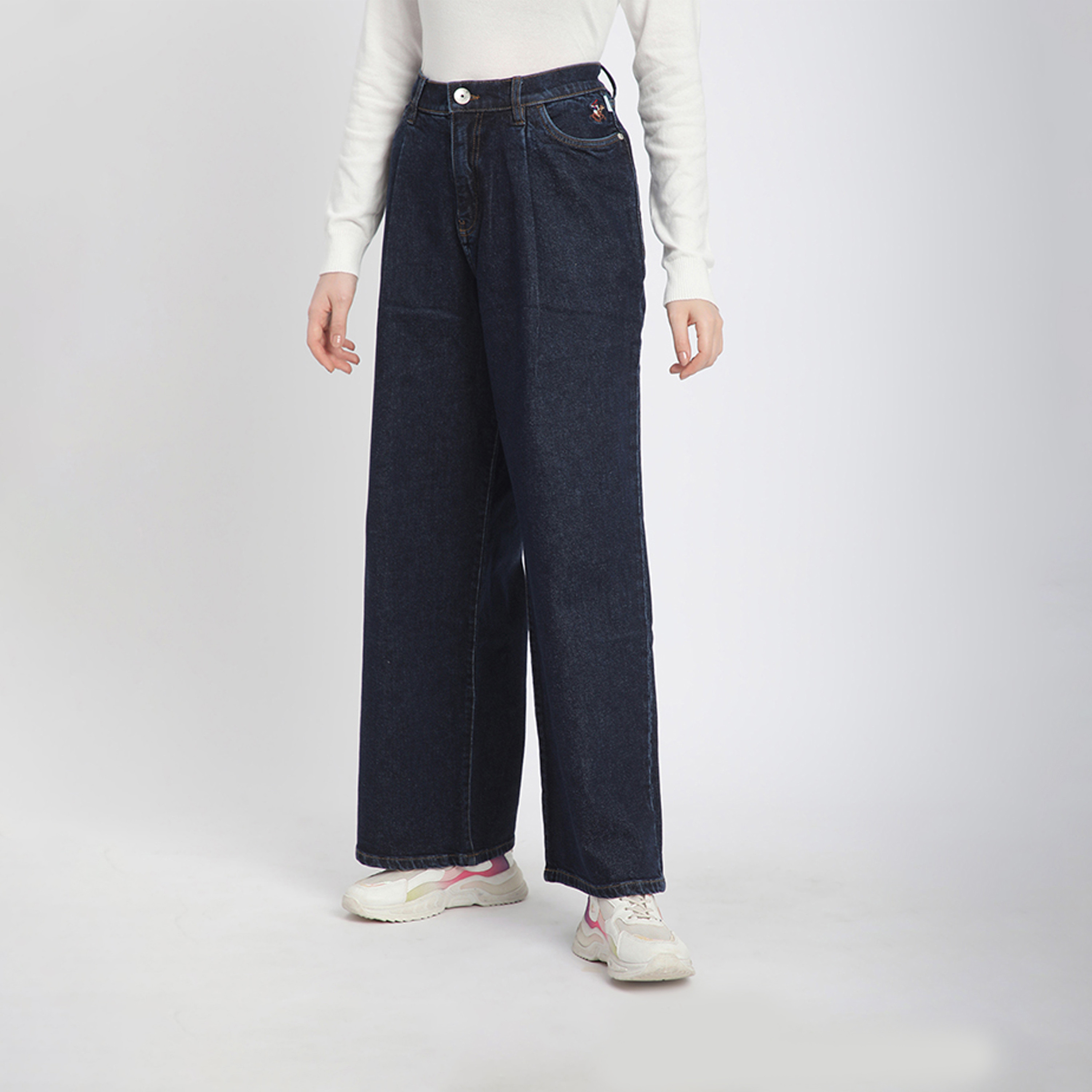 بيفرلي هيلز بولو كلوب-  بنطال جينز بخصر مرتفع وساق واسعة وخمسة جيوب-women-clothing-bottoms-jeans-image-2