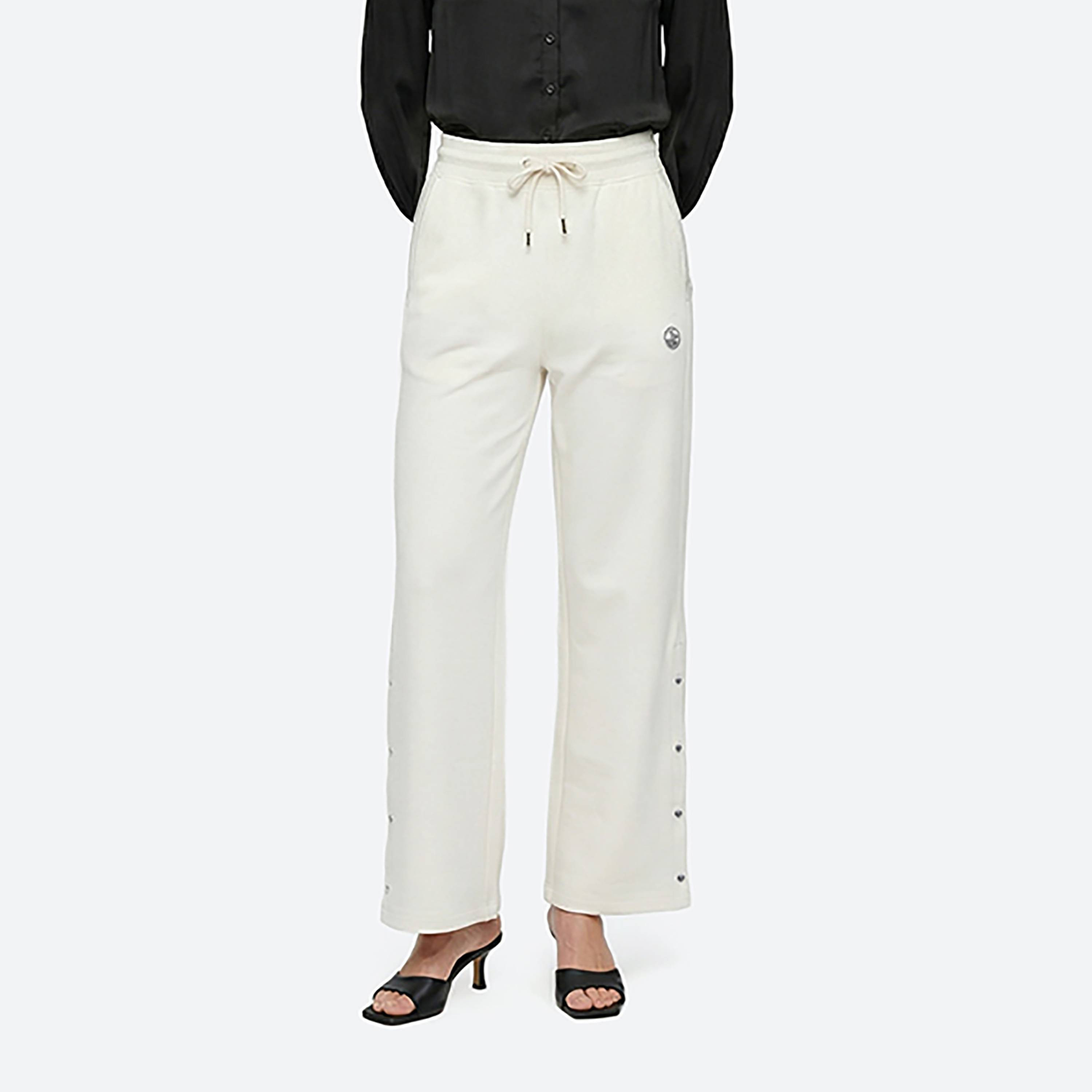 بنطلون نسائي سادة واسع الساق بخصر متوسط ورباط شد من بيفرلي هيلز بولو كلوب-women-clothing-bottoms-trousers-image-1