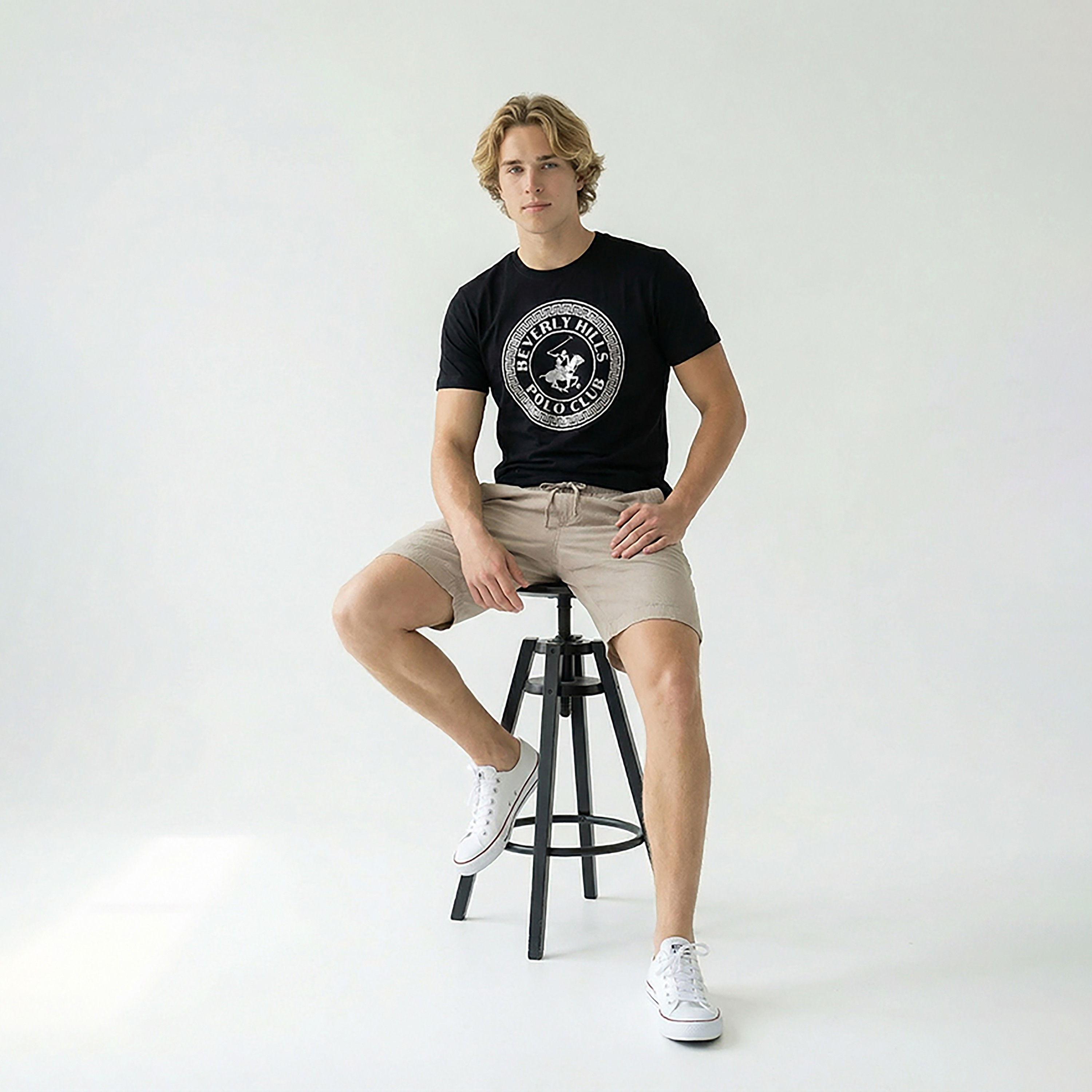 تيشيرت رجالي مطبوع بالشعار بياقة مستديرة وأكمام قصيرة من بيفرلي هيلز بولو كلوب-men-clothing-tshirtsandpolos-tshirts-image-6