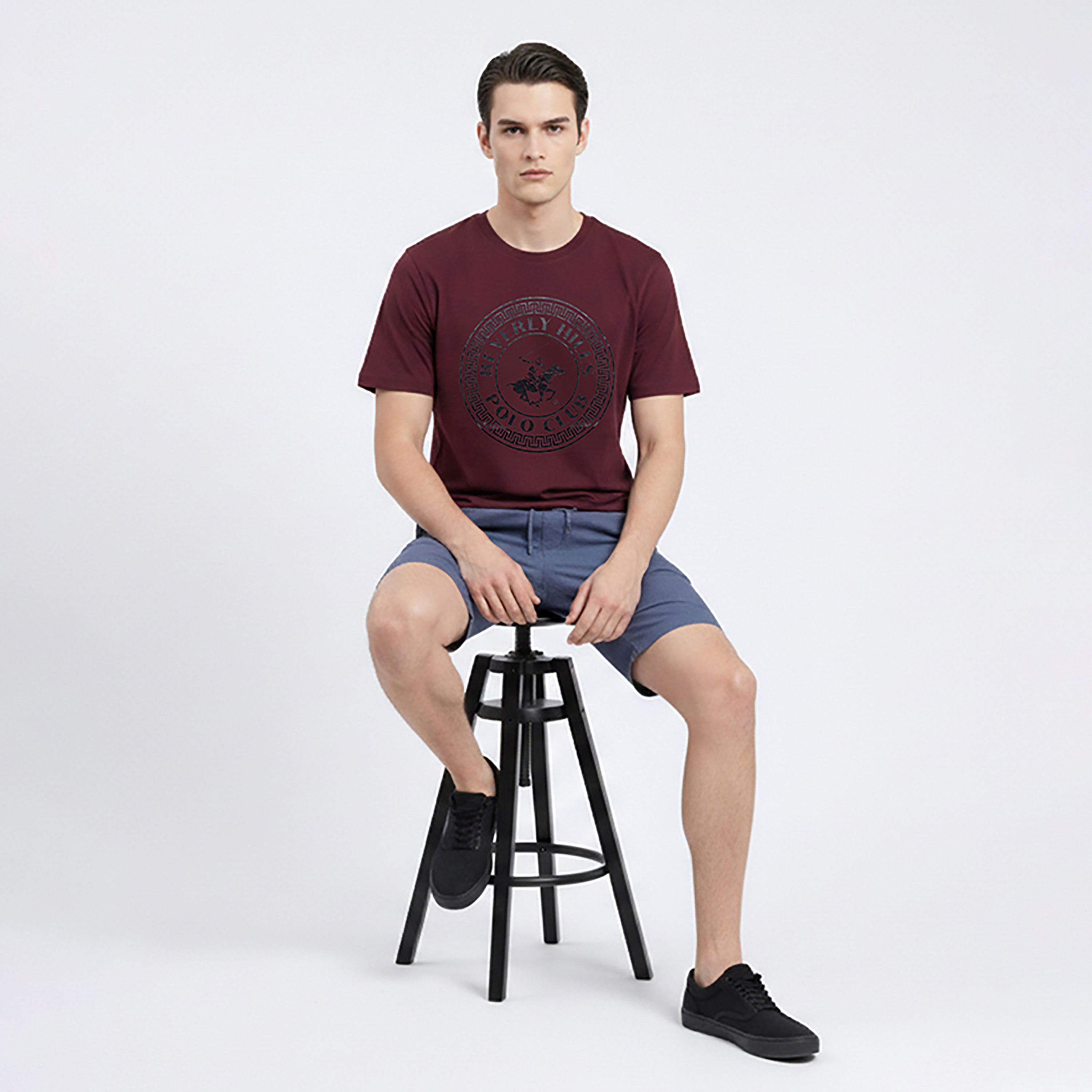 تيشيرت رجالي مطبوع بالشعار بياقة مستديرة وأكمام قصيرة من بيفرلي هيلز بولو كلوب-men-clothing-tshirtsandpolos-tshirts-image-2