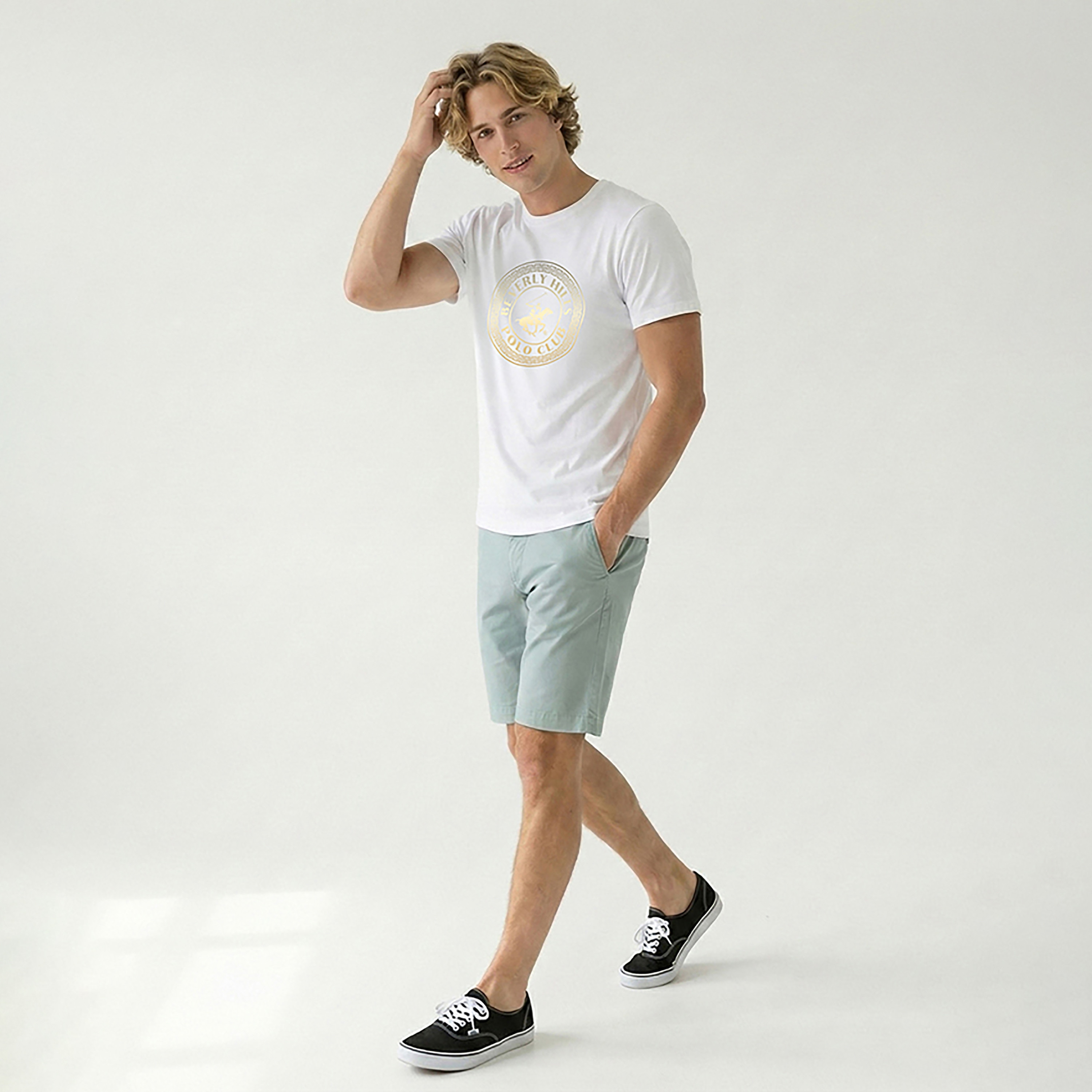 تيشيرت رجالي مطبوع بالشعار بياقة مستديرة وأكمام قصيرة من بيفرلي هيلز بولو كلوب-men-clothing-tshirtsandpolos-tshirts-image-11