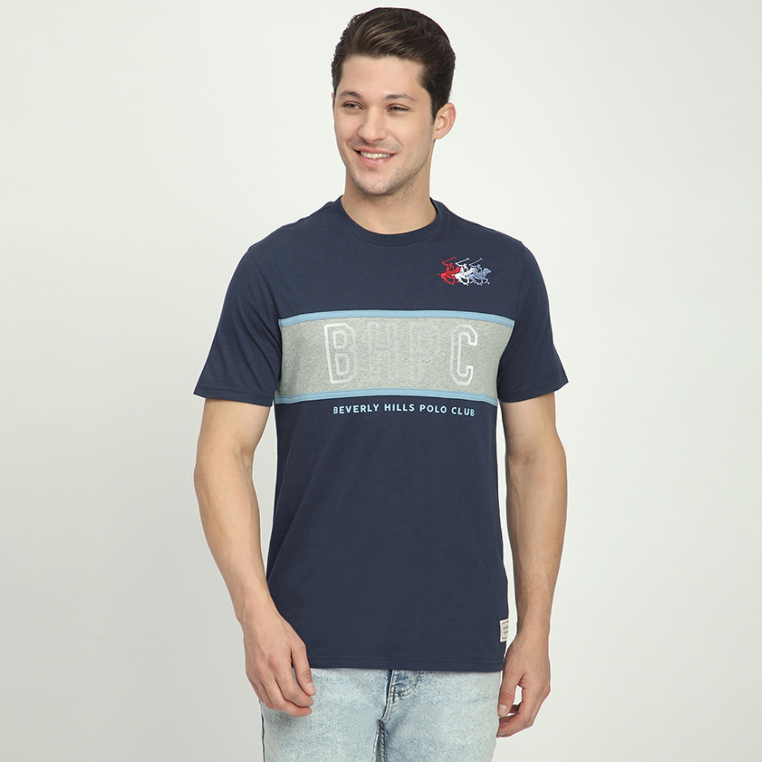 تي شيرت رجالي بأكمام قصيرة ورقبة دائرية من قطع وخياطة من بيفرلي هيلز بولو كلوب-men-clothing-tshirtsandpolos-tshirts-image-1