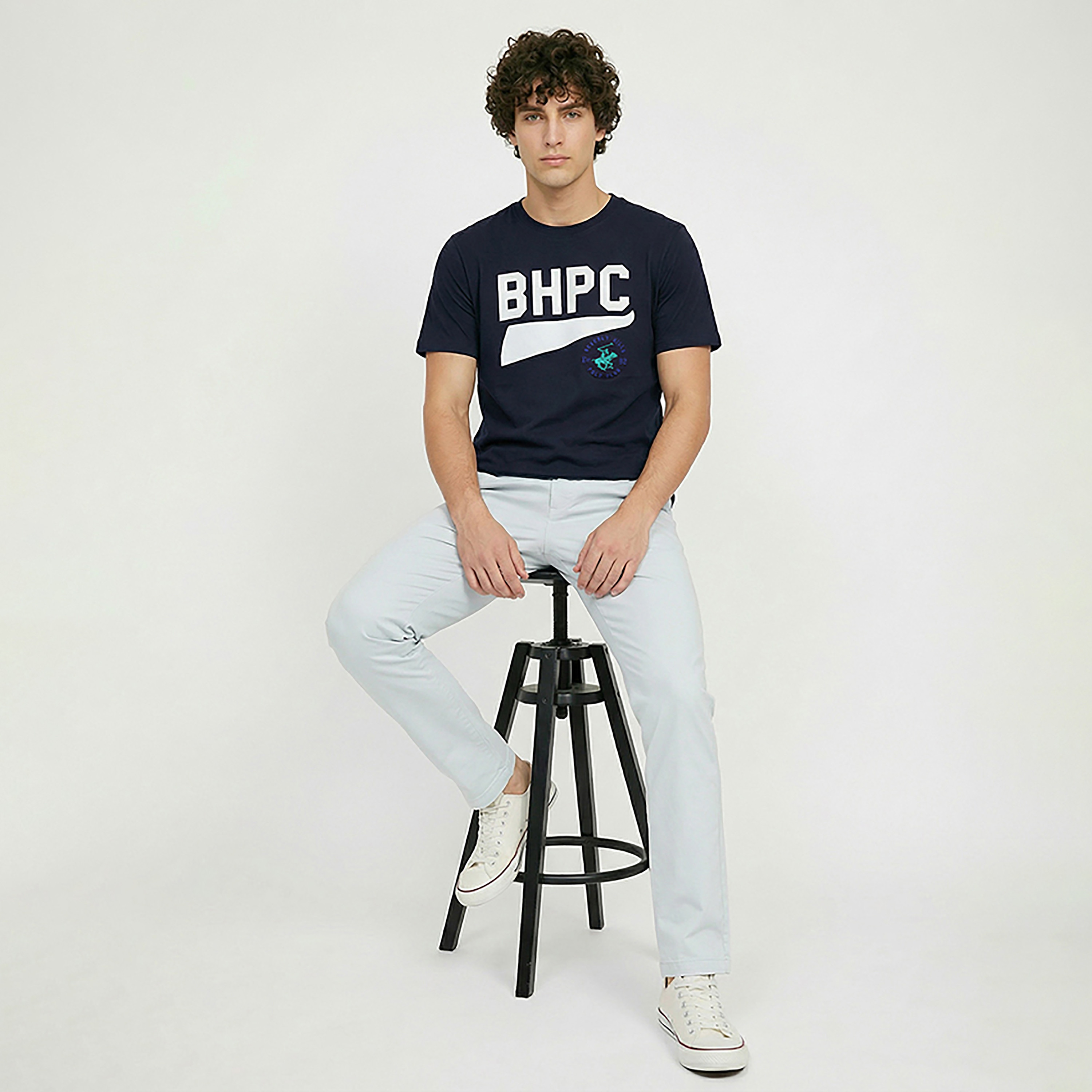 Beverly Hills Polo Club Logo Printed Crew Neck Short Sleeves Men's T-Shirt-men-clothing-tshirtsandpolos-tshirts-image-2