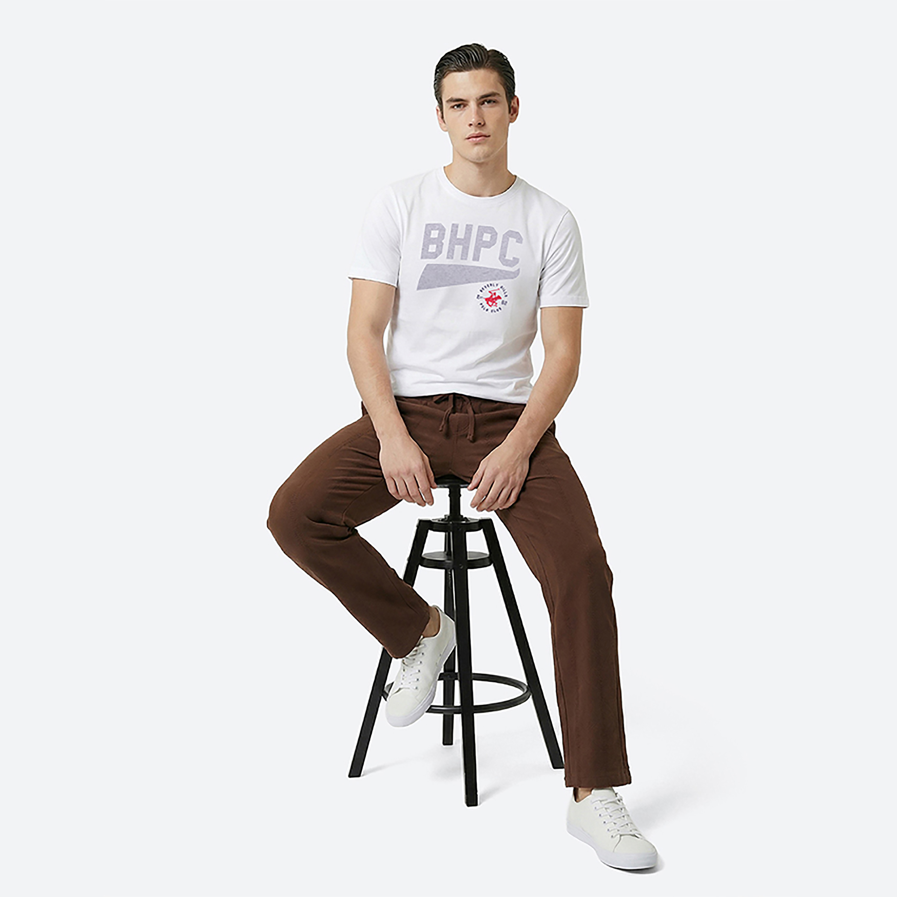 تيشيرت رجالي مطبوع بالشعار بياقة مستديرة وأكمام قصيرة من بيفرلي هيلز بولو كلوب-men-clothing-tshirtsandpolos-tshirts-image-6