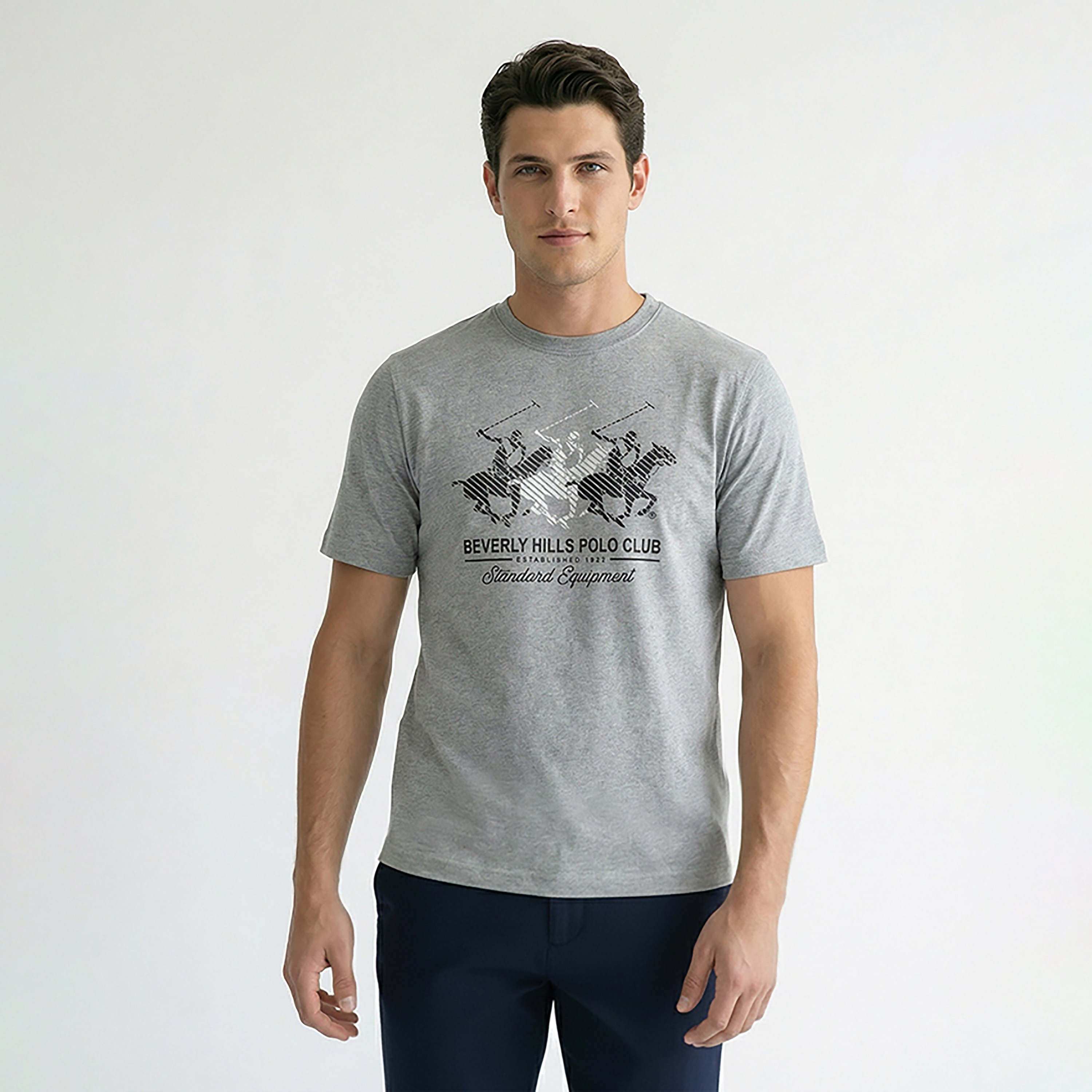 Beverly Hills Polo Club Logo Printed Crew Neck Short Sleeves Men's T-Shirt-men-clothing-tshirtsandpolos-tshirts-image-1