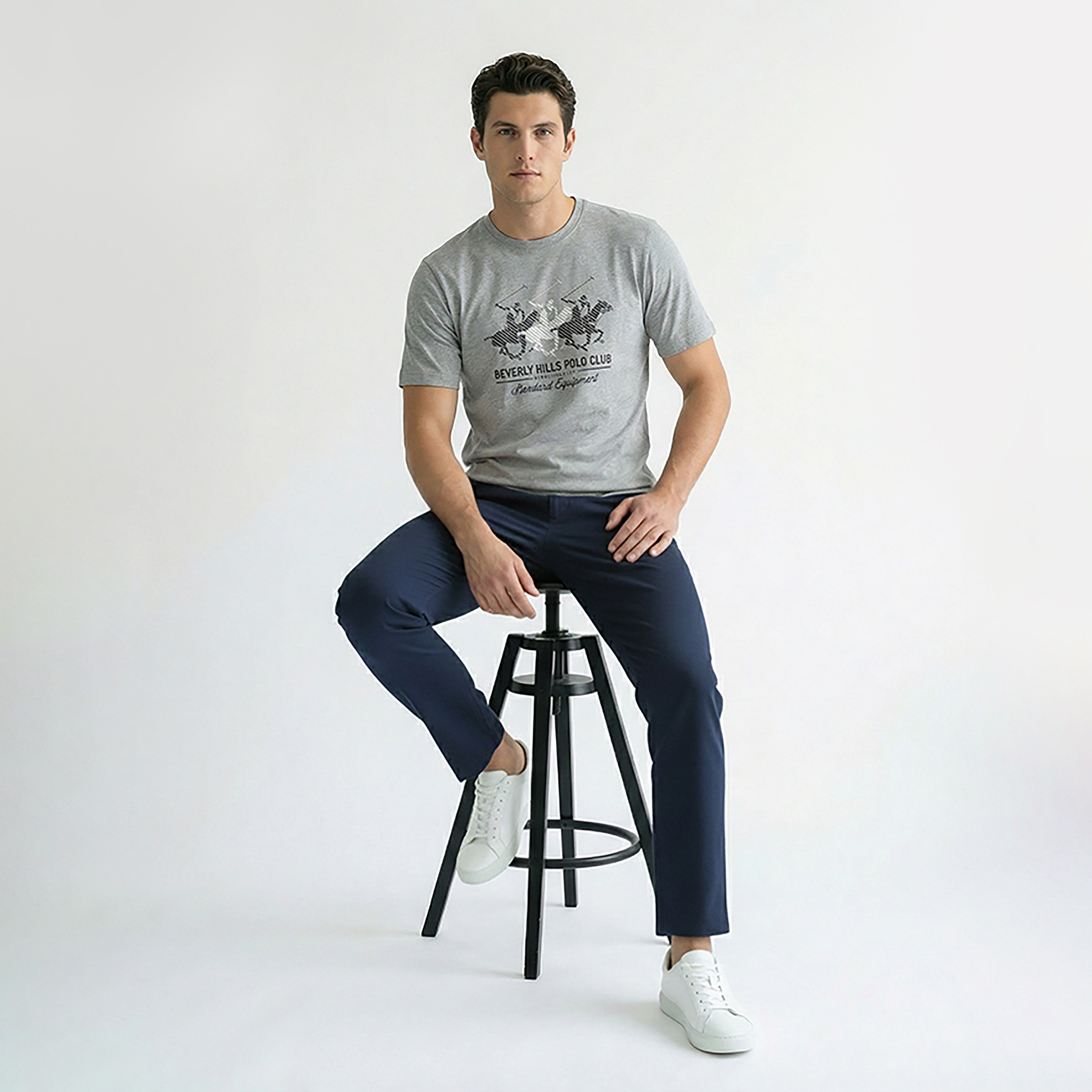 Beverly Hills Polo Club Logo Printed Crew Neck Short Sleeves Men's T-Shirt-men-clothing-tshirtsandpolos-tshirts-image-2