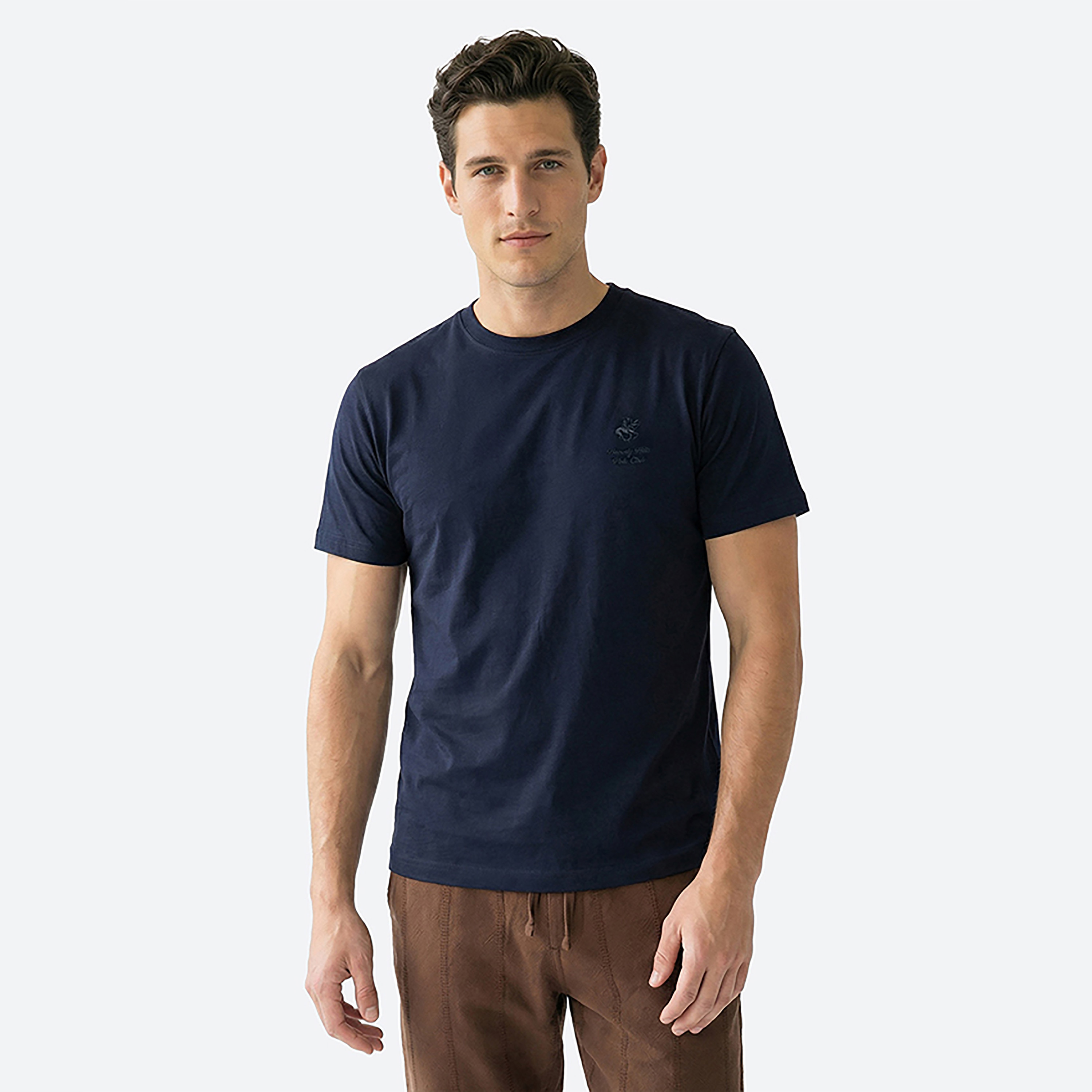 Beverly Hills Polo Club Plain Crew Neck Short Sleeves Men's T-Shirt-men-clothing-tshirtsandpolos-tshirts-image-1