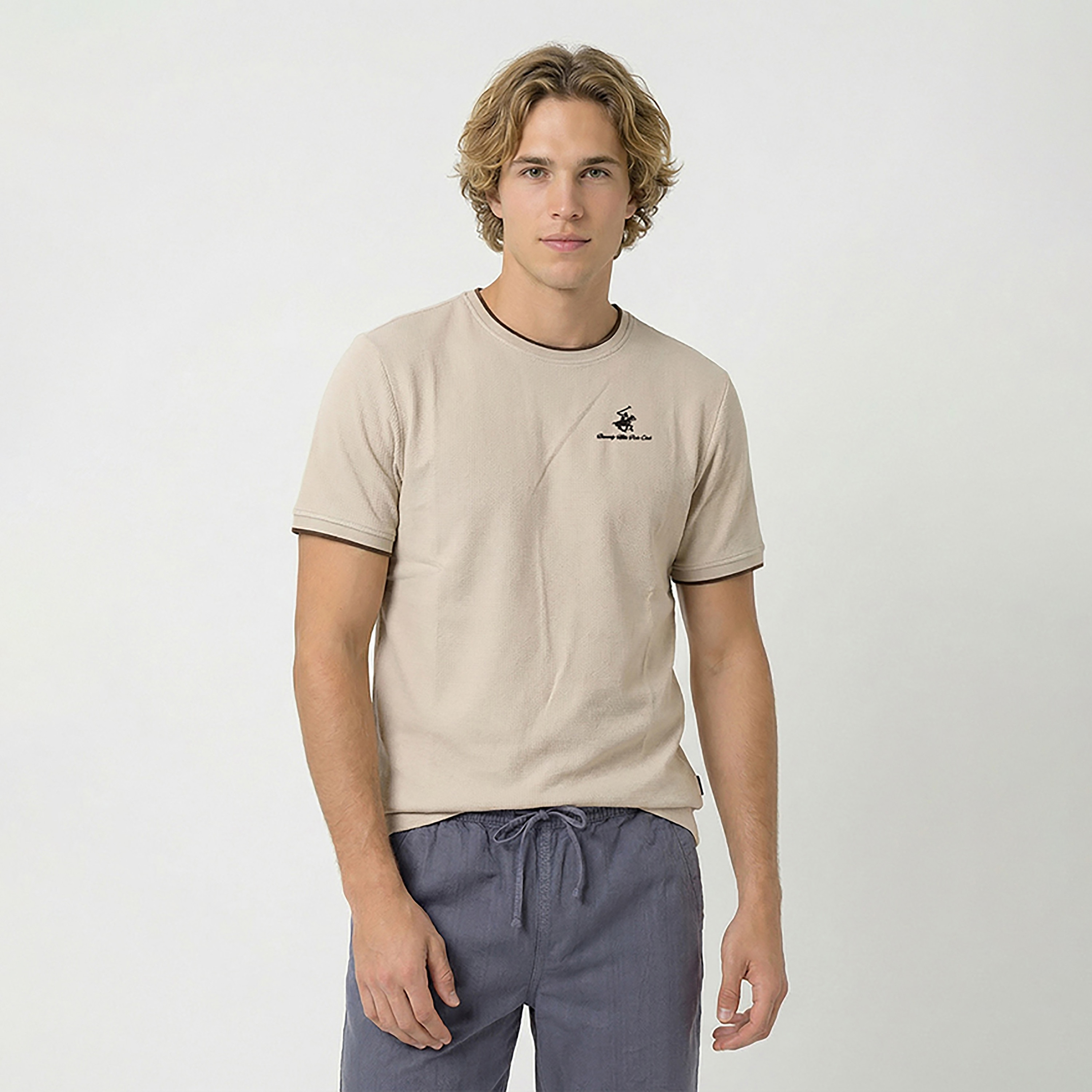 Beverly Hills Polo Club Plain Crew Neck Short Sleeves Men's T-Shirt-men-clothing-tshirtsandpolos-tshirts-image-1