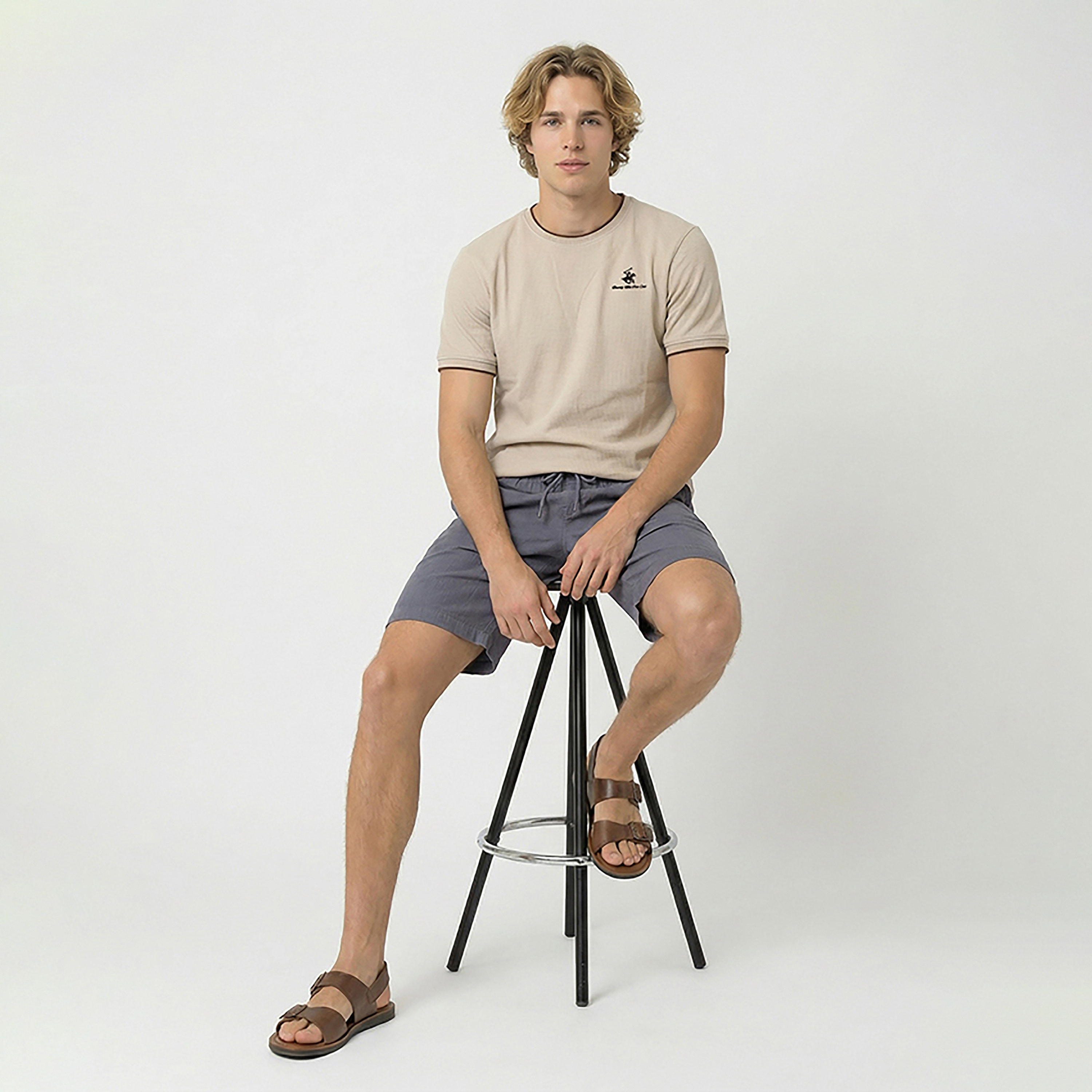 Beverly Hills Polo Club Plain Crew Neck Short Sleeves Men's T-Shirt-men-clothing-tshirtsandpolos-tshirts-image-2