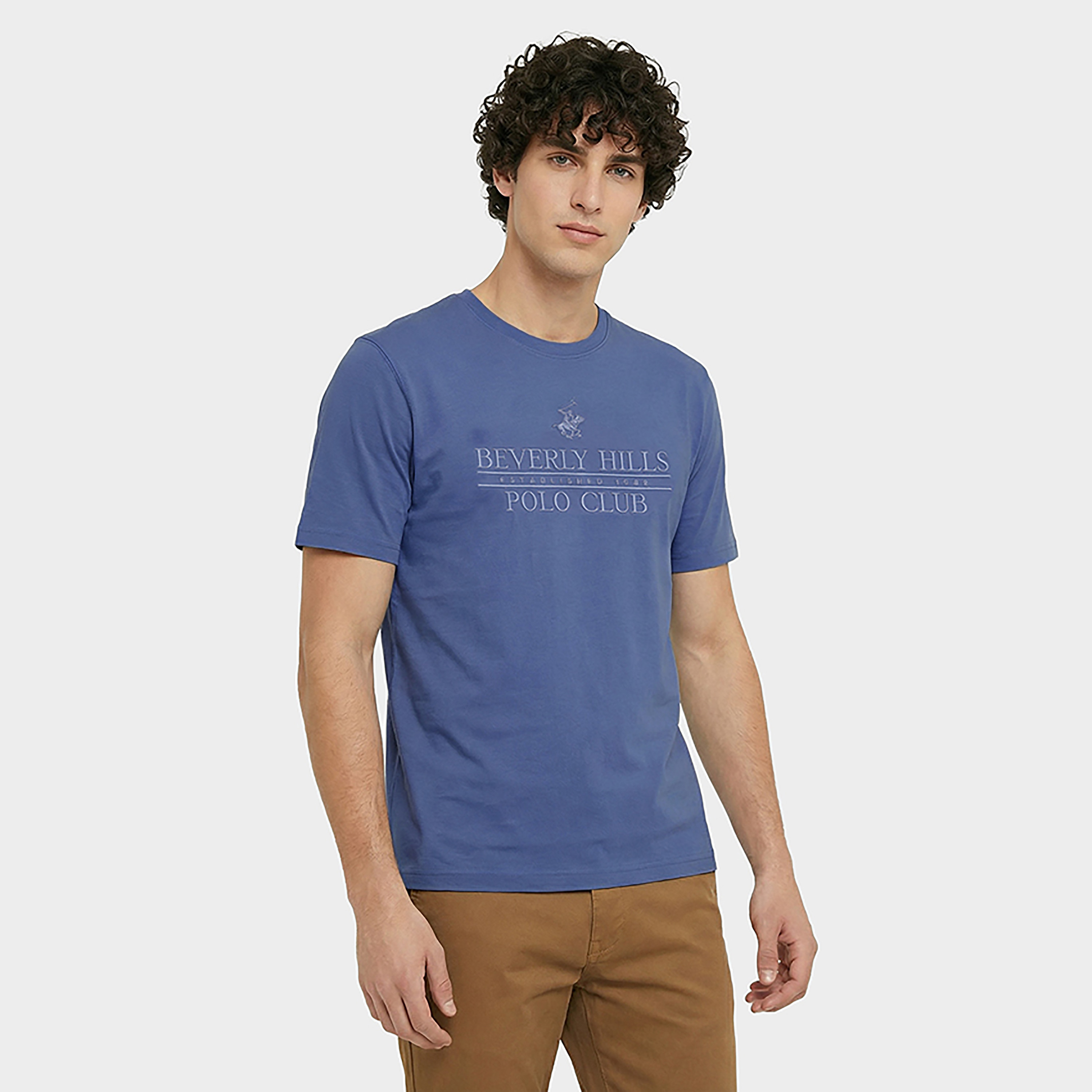 Beverly Hills Polo Club Logo Printed Crew Neck Short Sleeves Men's T-Shirt-men-clothing-tshirtsandpolos-tshirts-image-1