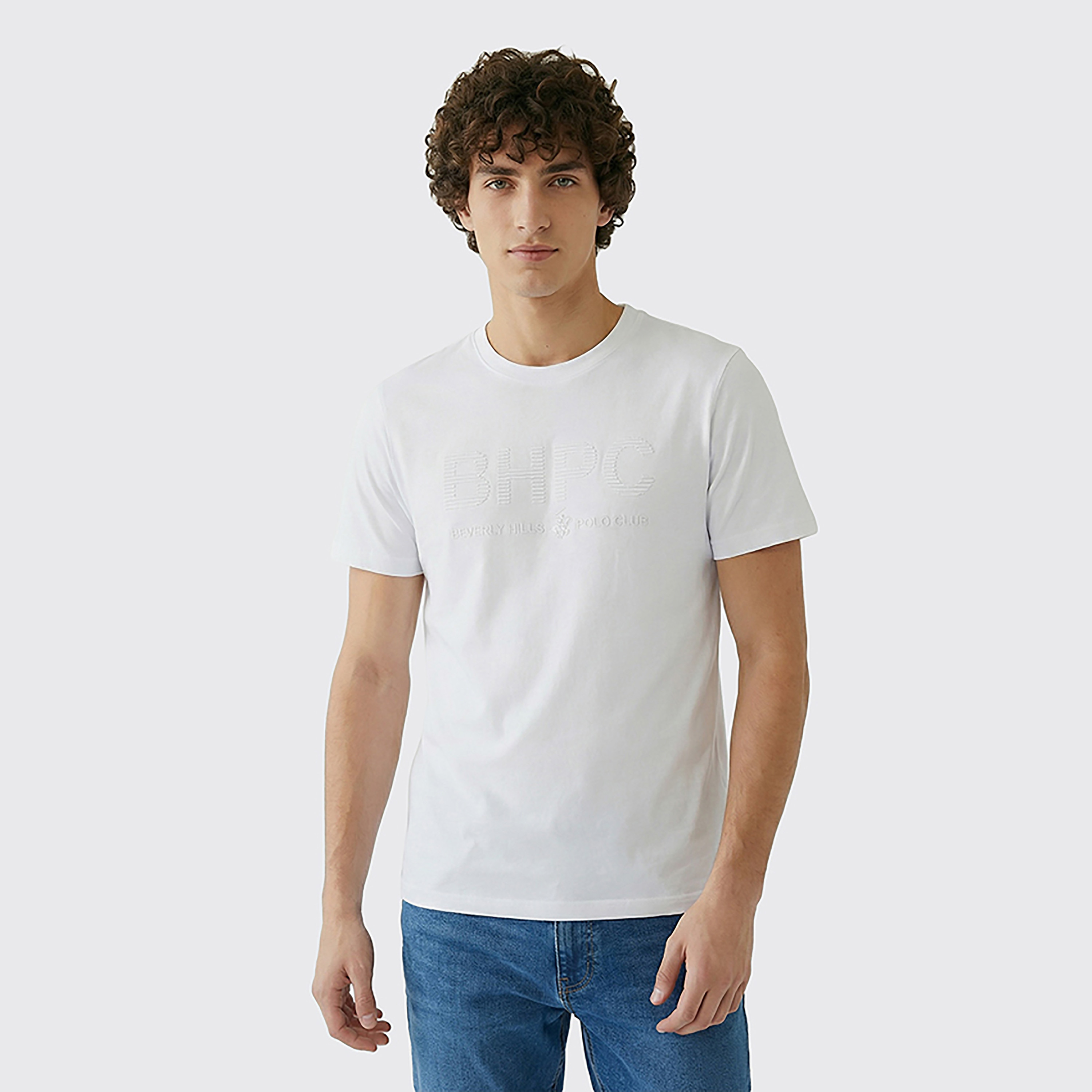 تيشيرت رجالي مطبوع بالشعار بياقة مستديرة وأكمام قصيرة من بيفرلي هيلز بولو كلوب-men-clothing-tshirtsandpolos-tshirts-image-5