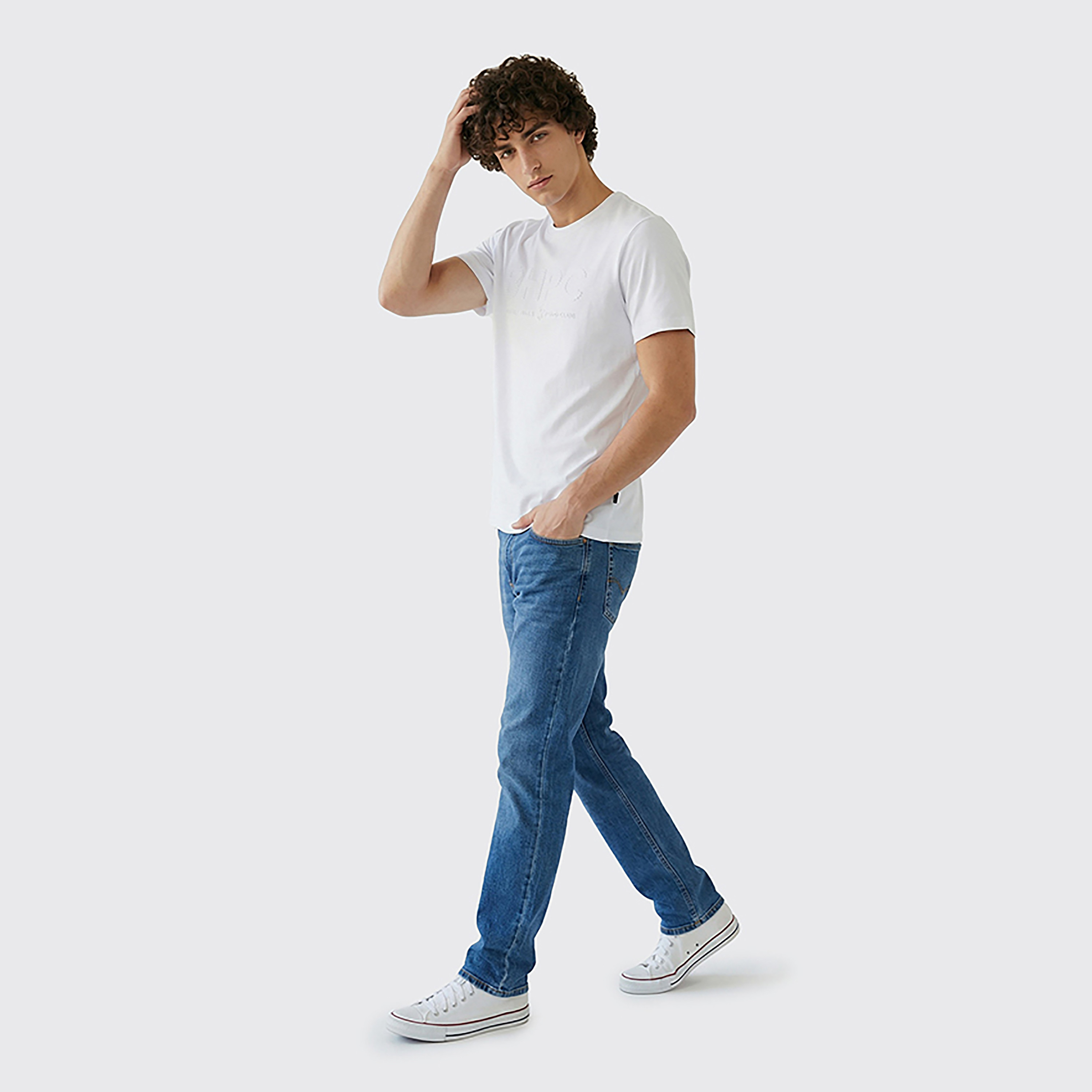 تيشيرت رجالي مطبوع بالشعار بياقة مستديرة وأكمام قصيرة من بيفرلي هيلز بولو كلوب-men-clothing-tshirtsandpolos-tshirts-image-7