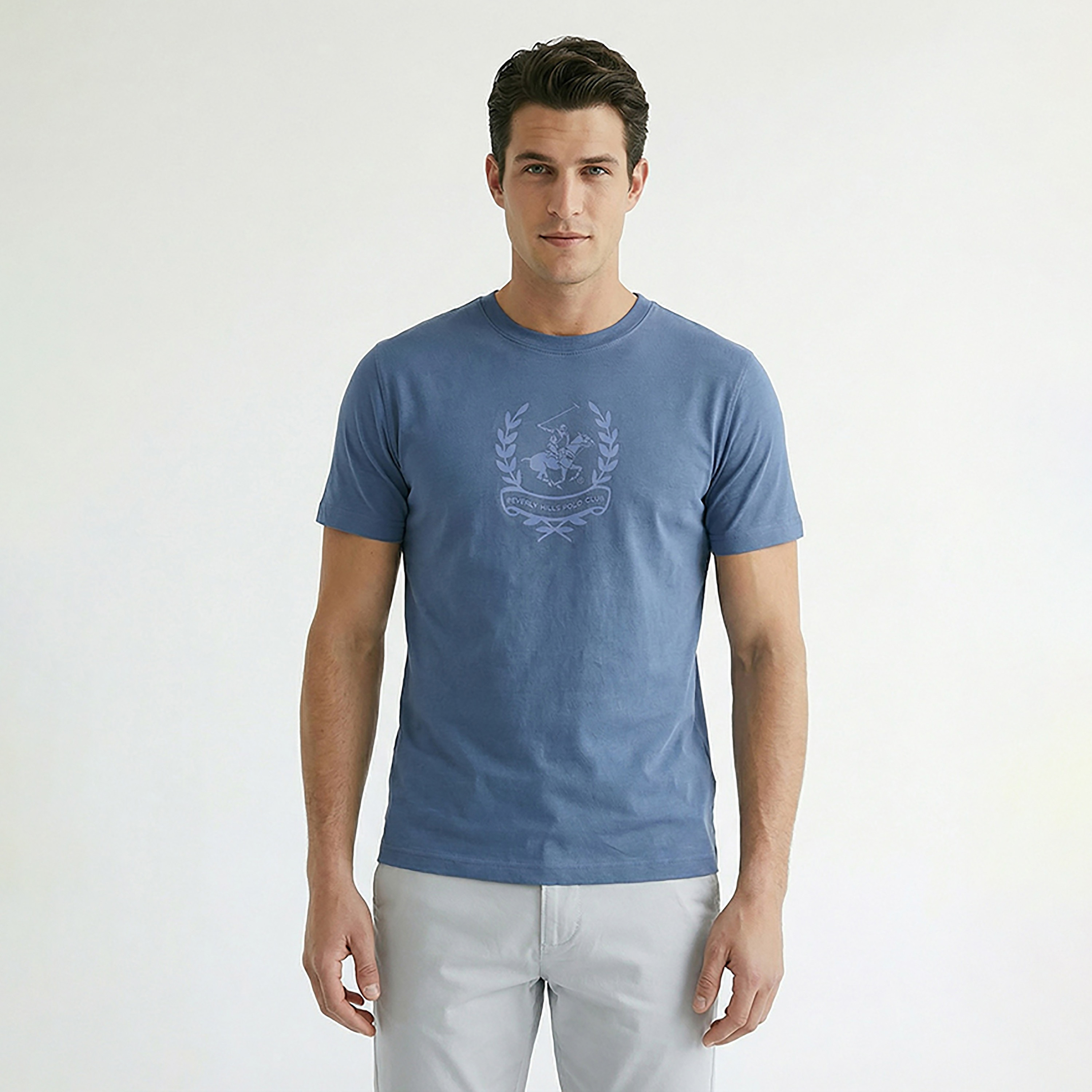 Beverly Hills Polo Club Logo Printed Crew Neck Short Sleeves Men's T-Shirt-men-clothing-tshirtsandpolos-tshirts-image-1