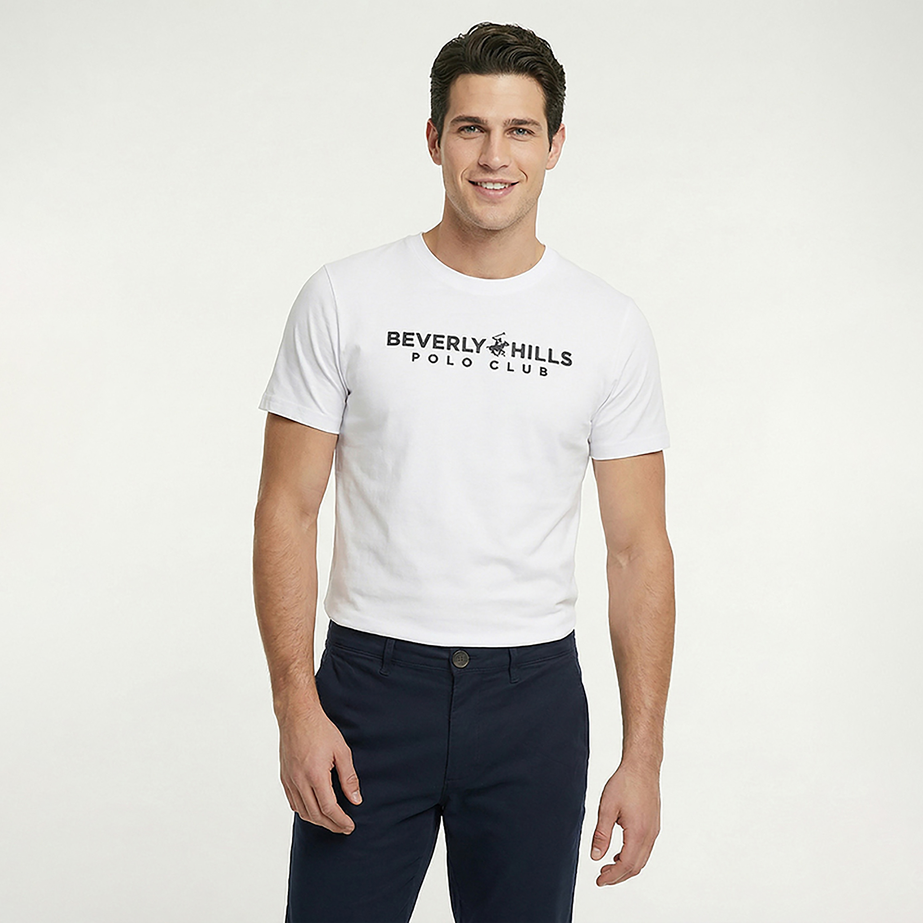 تي شيرت رجالي بياقة دائرية وأكمام قصيرة وشعار مطرز من بيفرلي هيلز بولو كلوب-men-clothing-tshirtsandpolos-tshirts-image-5