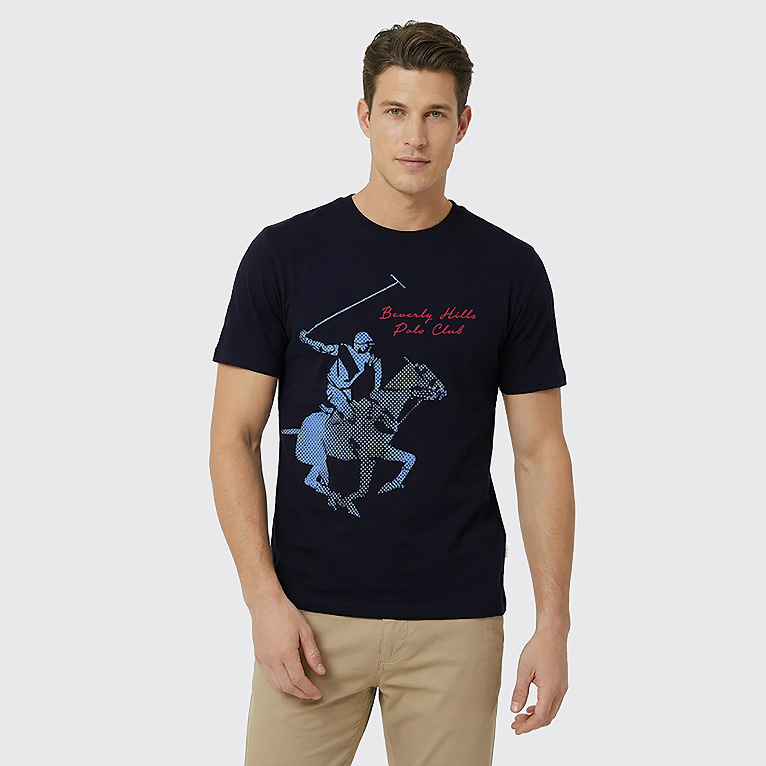 Beverly Hills Polo Club Logo Printed Crew Neck Short Sleeves Men's T-Shirt-men-clothing-tshirtsandpolos-tshirts-image-1