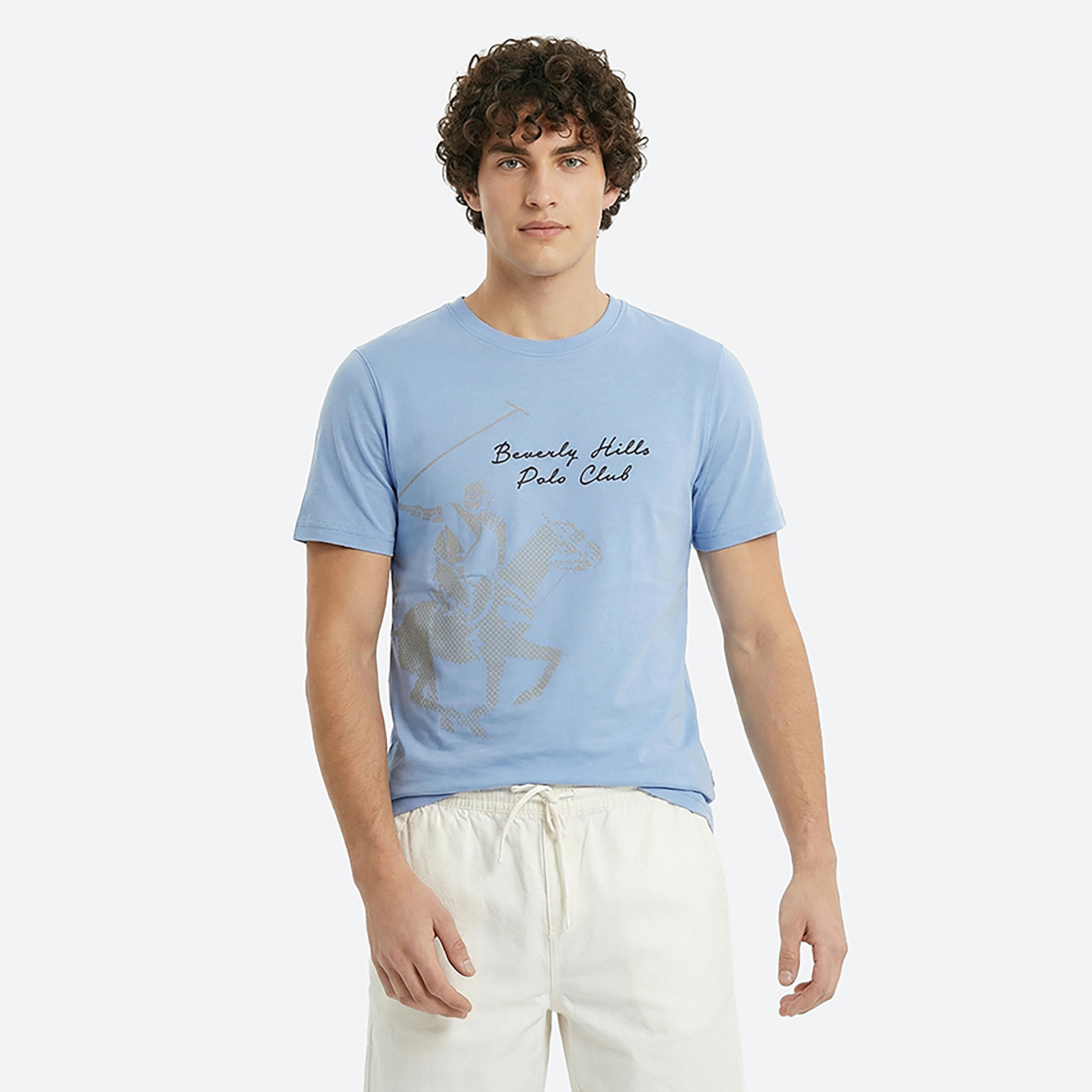 تيشيرت رجالي مطبوع بالشعار بياقة مستديرة وأكمام قصيرة من بيفرلي هيلز بولو كلوب-men-clothing-tshirtsandpolos-tshirts-image-5