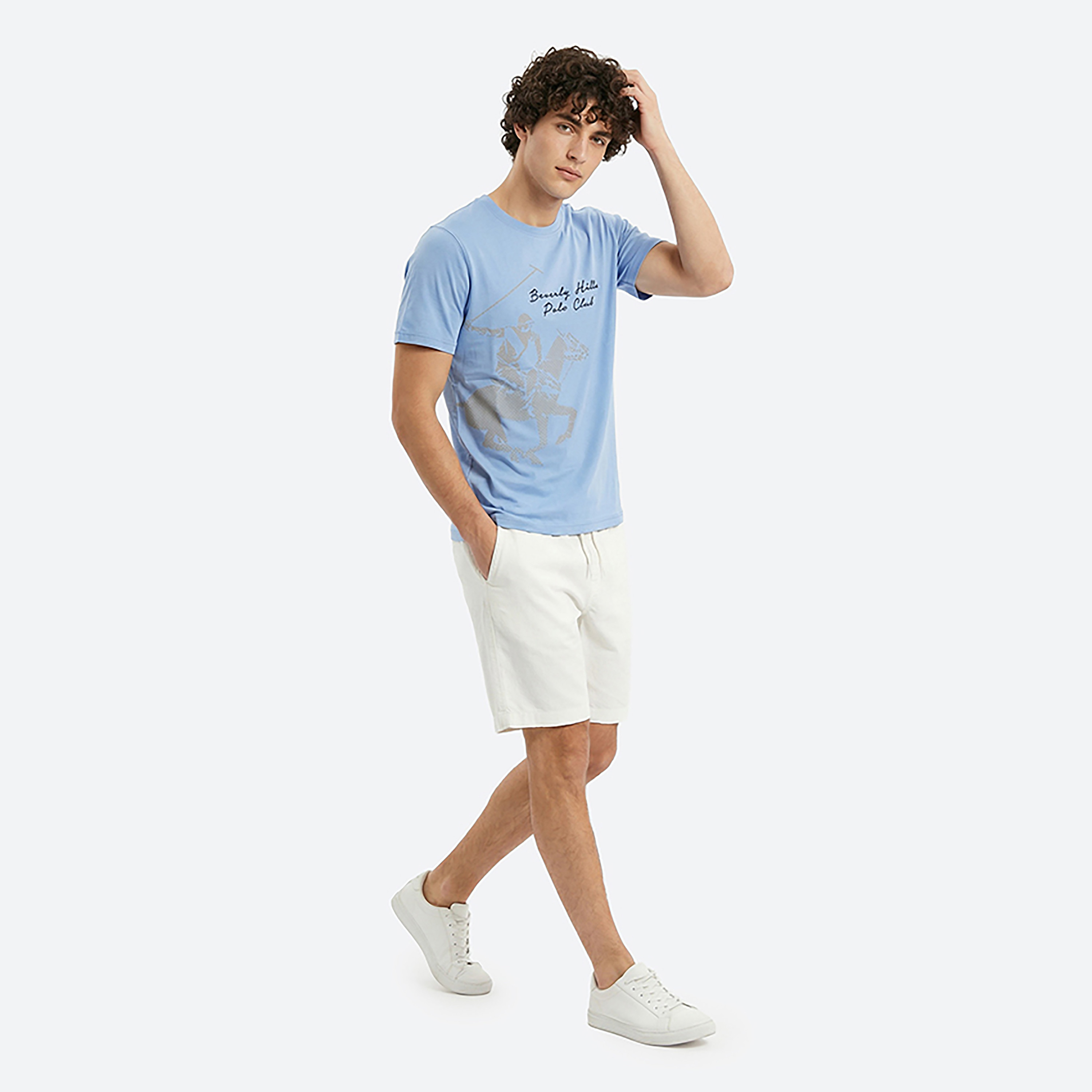 تيشيرت رجالي مطبوع بالشعار بياقة مستديرة وأكمام قصيرة من بيفرلي هيلز بولو كلوب-men-clothing-tshirtsandpolos-tshirts-image-7