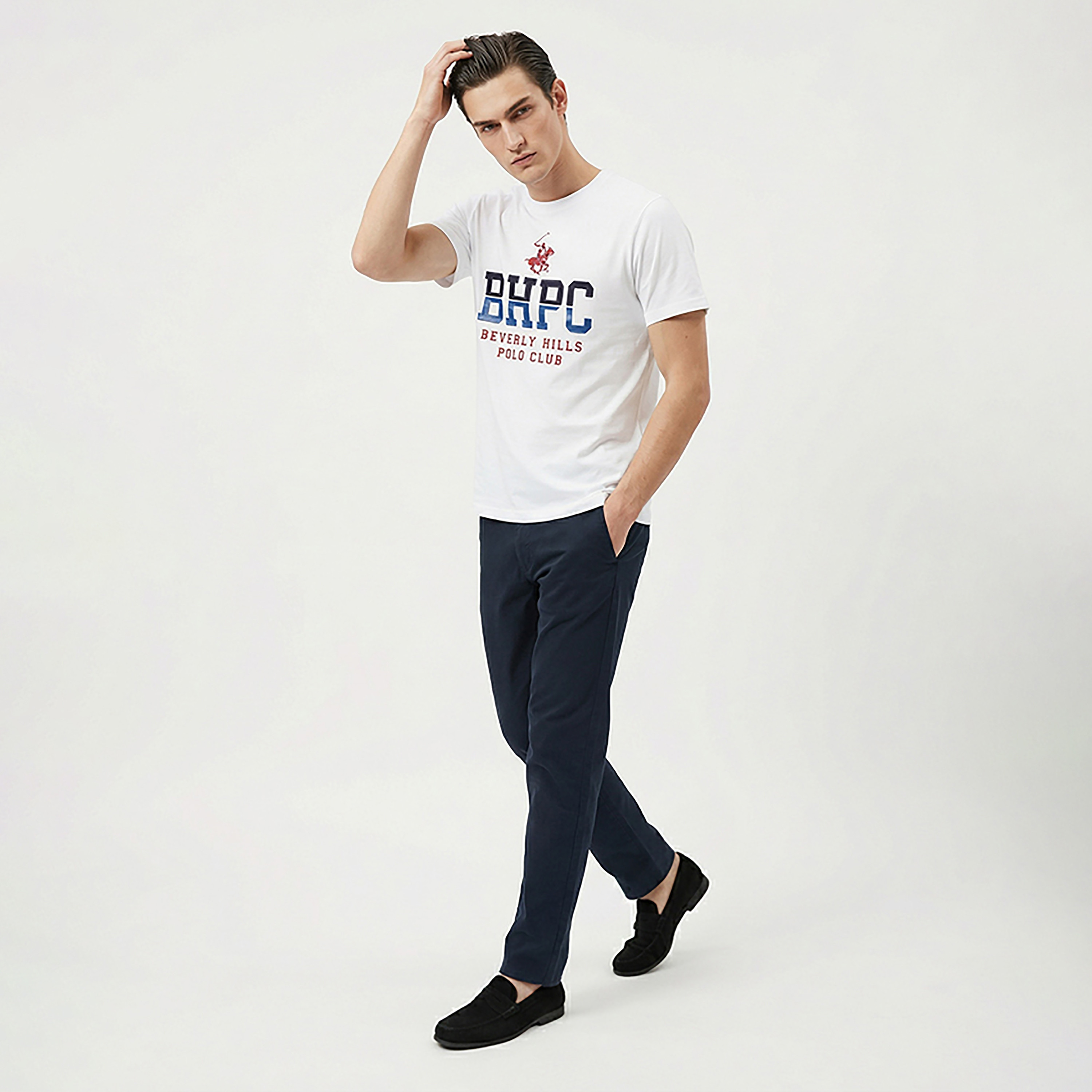 تي شيرت رجالي بأكمام قصيرة وياقة دائرية وشعار من بيفرلي هيلز بولو كلوب-men-clothing-tshirtsandpolos-tshirts-image-3