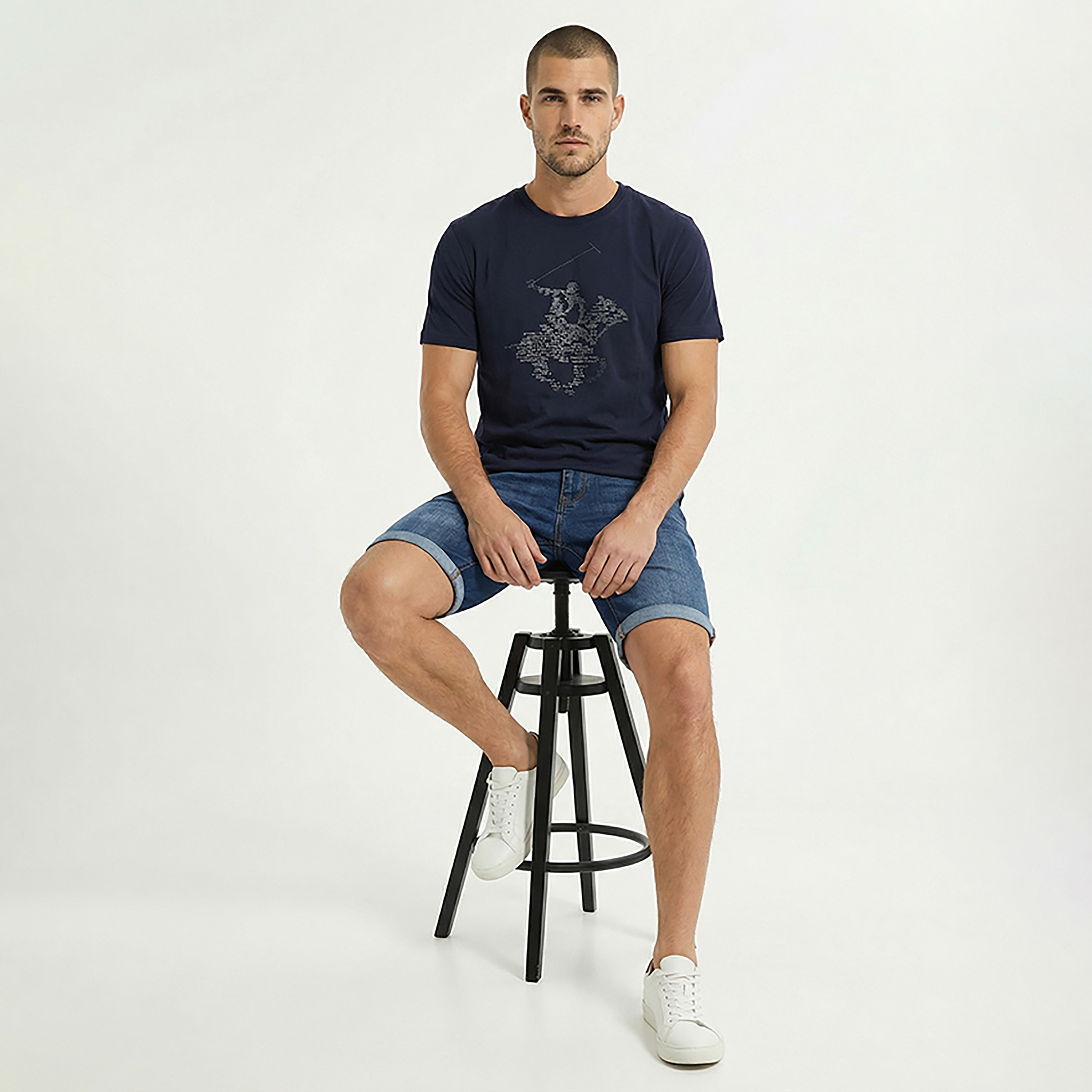 Beverly Hills Polo Club Logo Printed Crew Neck Short Sleeves Men's T-Shirt-men-clothing-tshirtsandpolos-tshirts-image-2