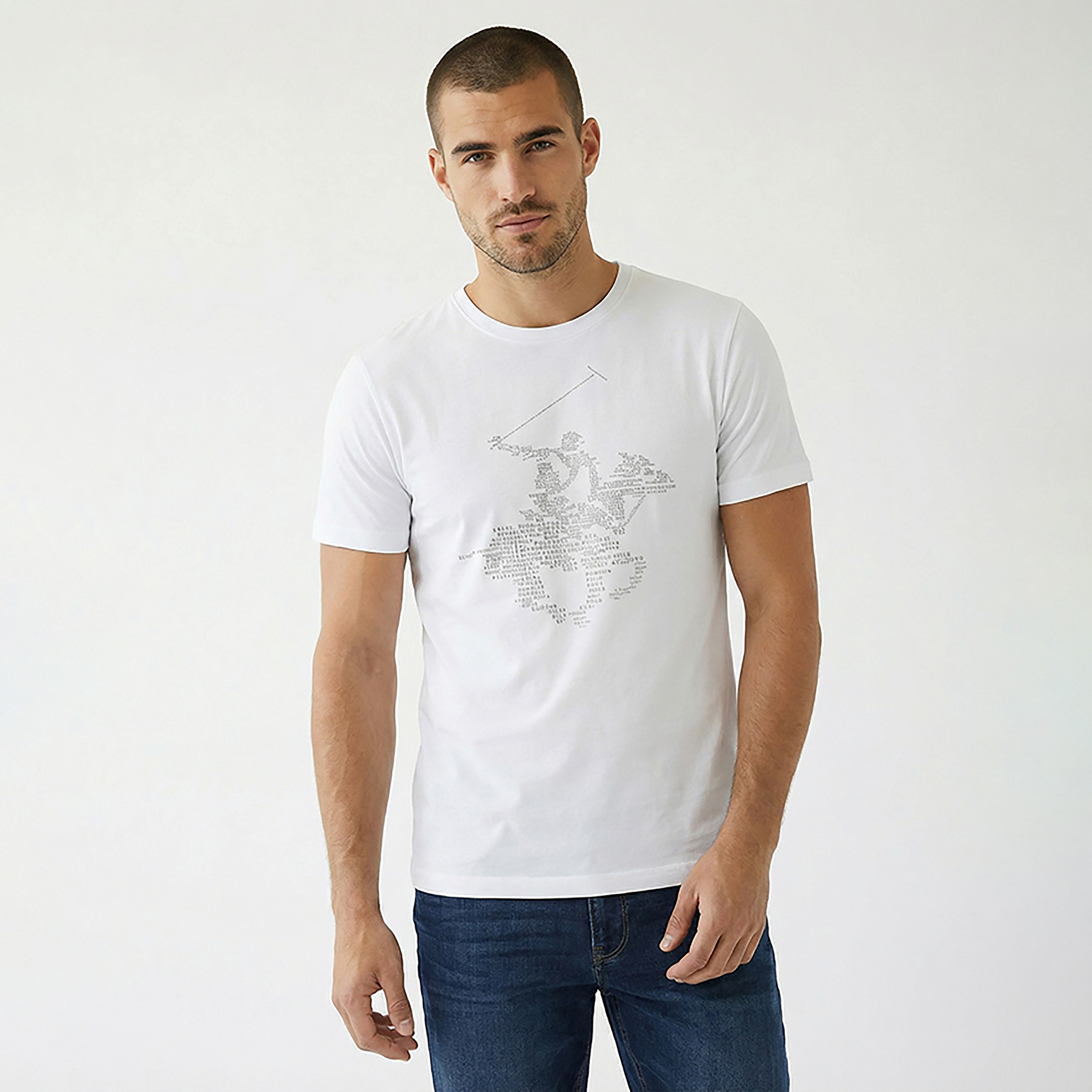 تيشيرت رجالي مطبوع بالشعار بياقة مستديرة وأكمام قصيرة من بيفرلي هيلز بولو كلوب-men-clothing-tshirtsandpolos-tshirts-image-5