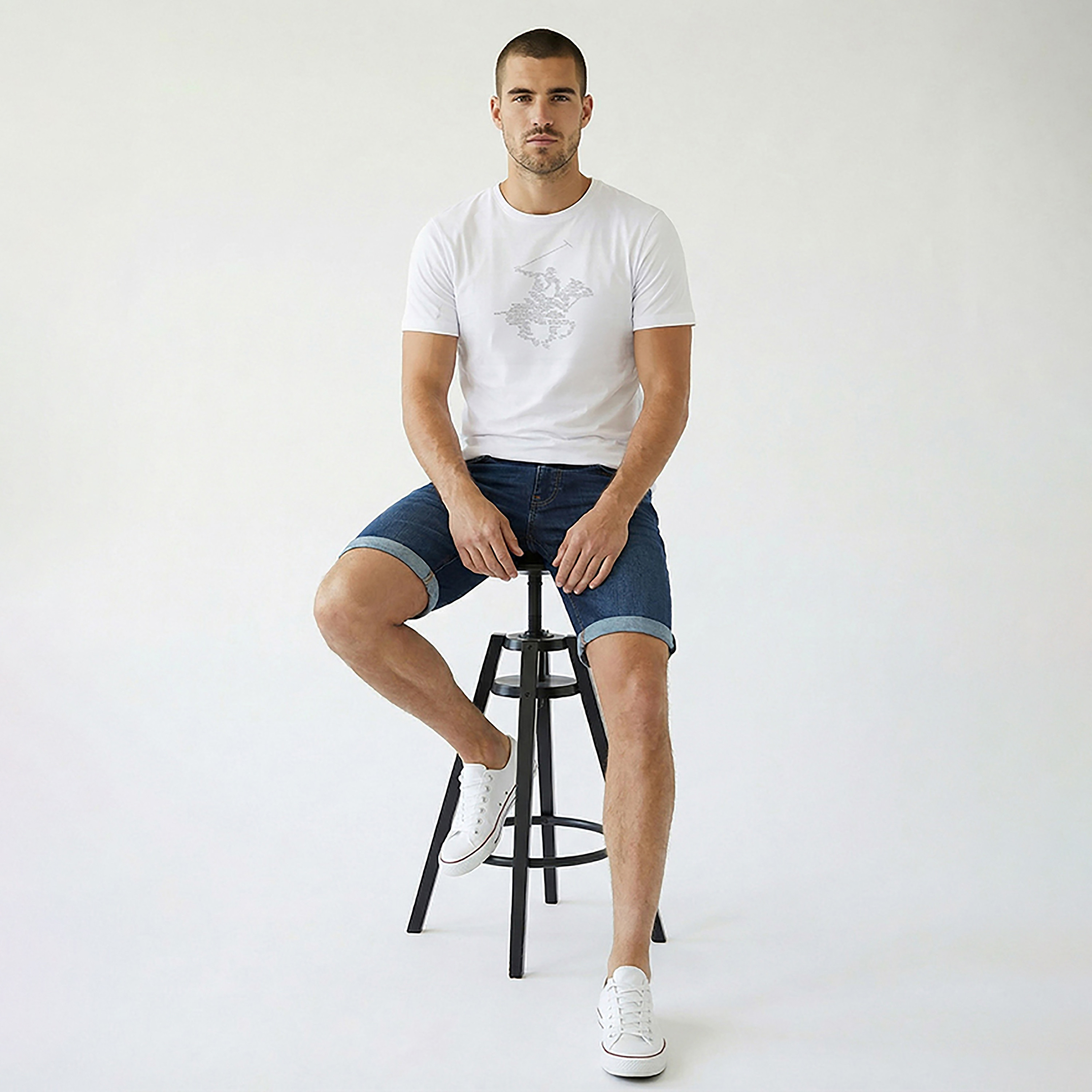 تيشيرت رجالي مطبوع بالشعار بياقة مستديرة وأكمام قصيرة من بيفرلي هيلز بولو كلوب-men-clothing-tshirtsandpolos-tshirts-image-6