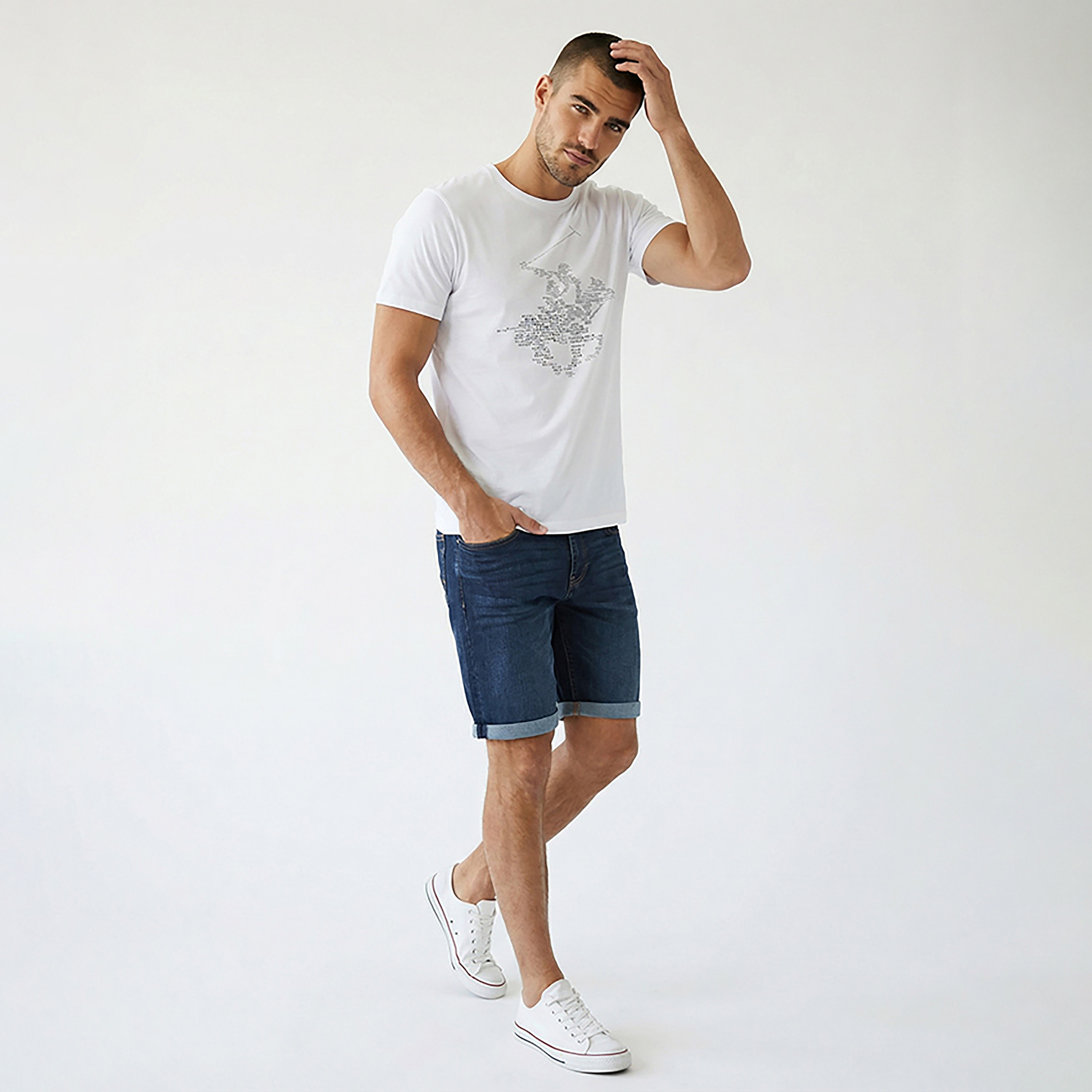 تيشيرت رجالي مطبوع بالشعار بياقة مستديرة وأكمام قصيرة من بيفرلي هيلز بولو كلوب-men-clothing-tshirtsandpolos-tshirts-image-7