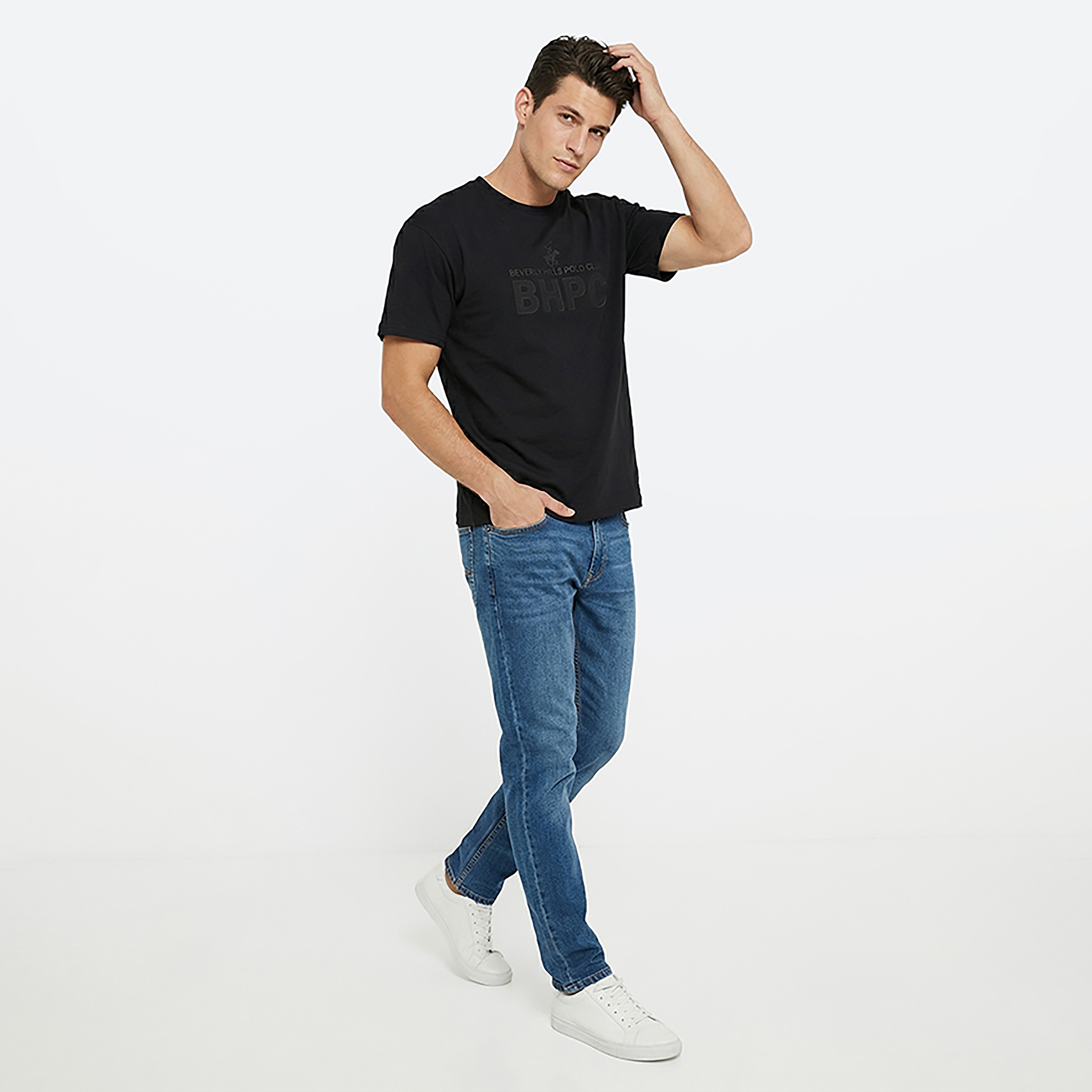تي شيرت رجالي بأكمام قصيرة وياقة دائرية وشعار من بيفرلي هيلز بولو كلوب-men-clothing-tshirtsandpolos-tshirts-image-3