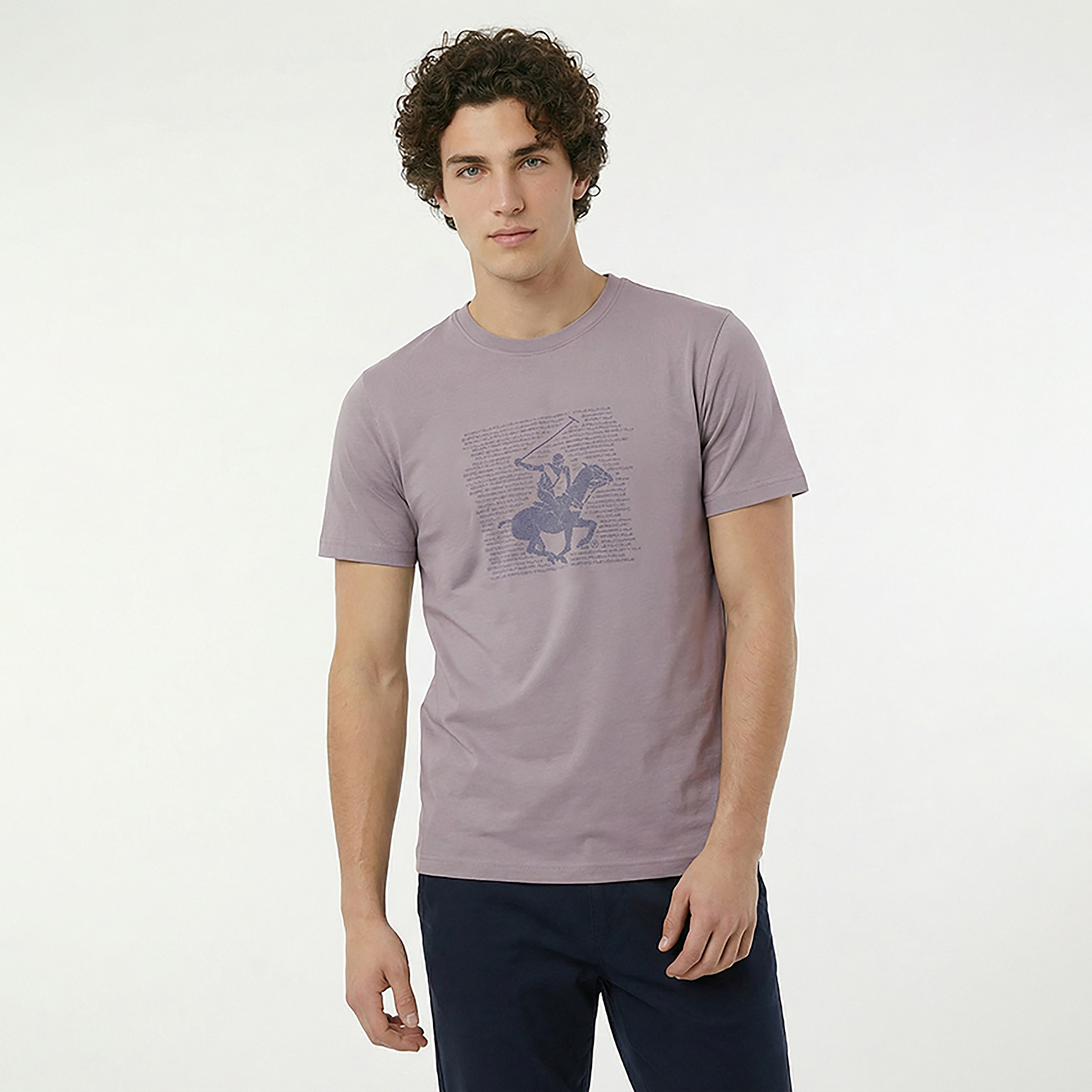 Beverly Hills Polo Club Logo Printed Crew Neck Short Sleeves Men's T-Shirt-men-clothing-tshirtsandpolos-tshirts-image-1
