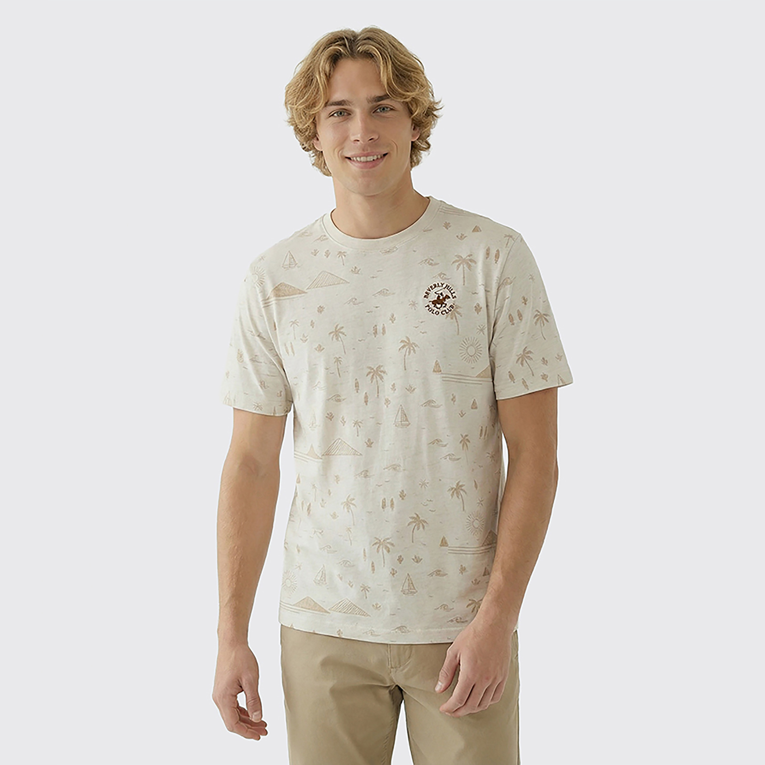 Beverly Hills Polo Club All Over Printed Crew Neck Short Sleeves Men's T-Shirt-men-clothing-tshirtsandpolos-tshirts-image-1