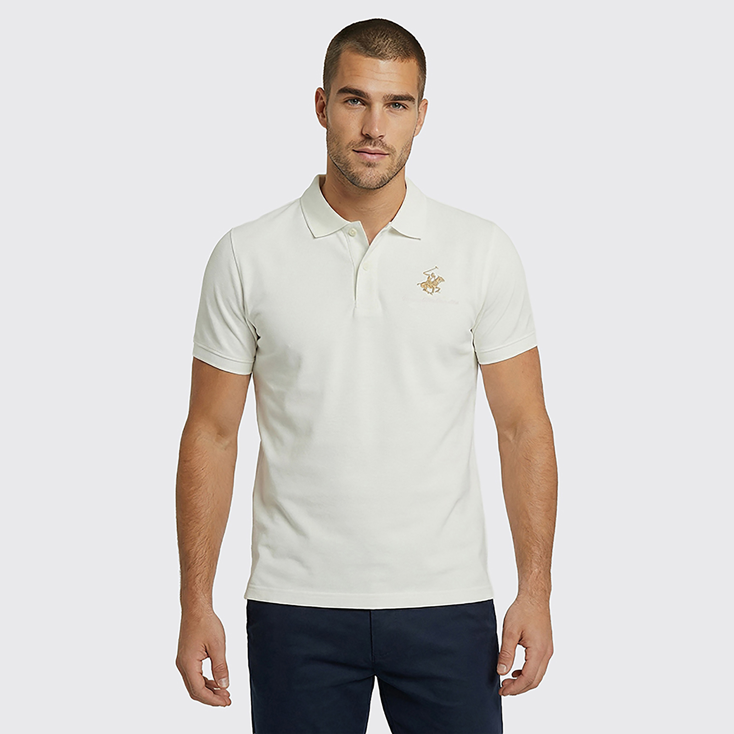 Beverly Hills Polo Club Plain Collared Short Sleeves Men's Polo T-Shirt-men-clothing-tshirtsandpolos-polos-image-1