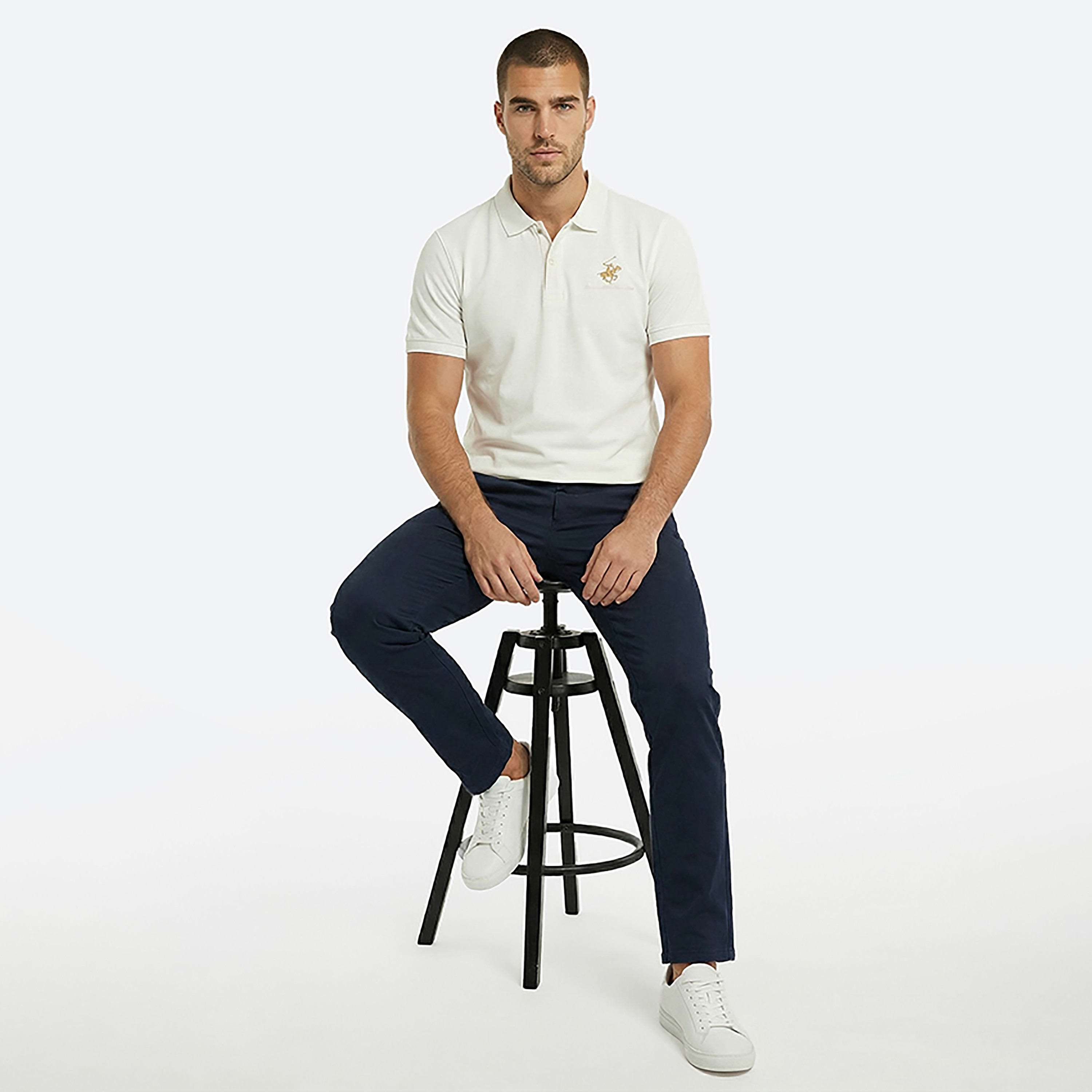 Beverly Hills Polo Club Plain Collared Short Sleeves Men's Polo T-Shirt-men-clothing-tshirtsandpolos-polos-image-2