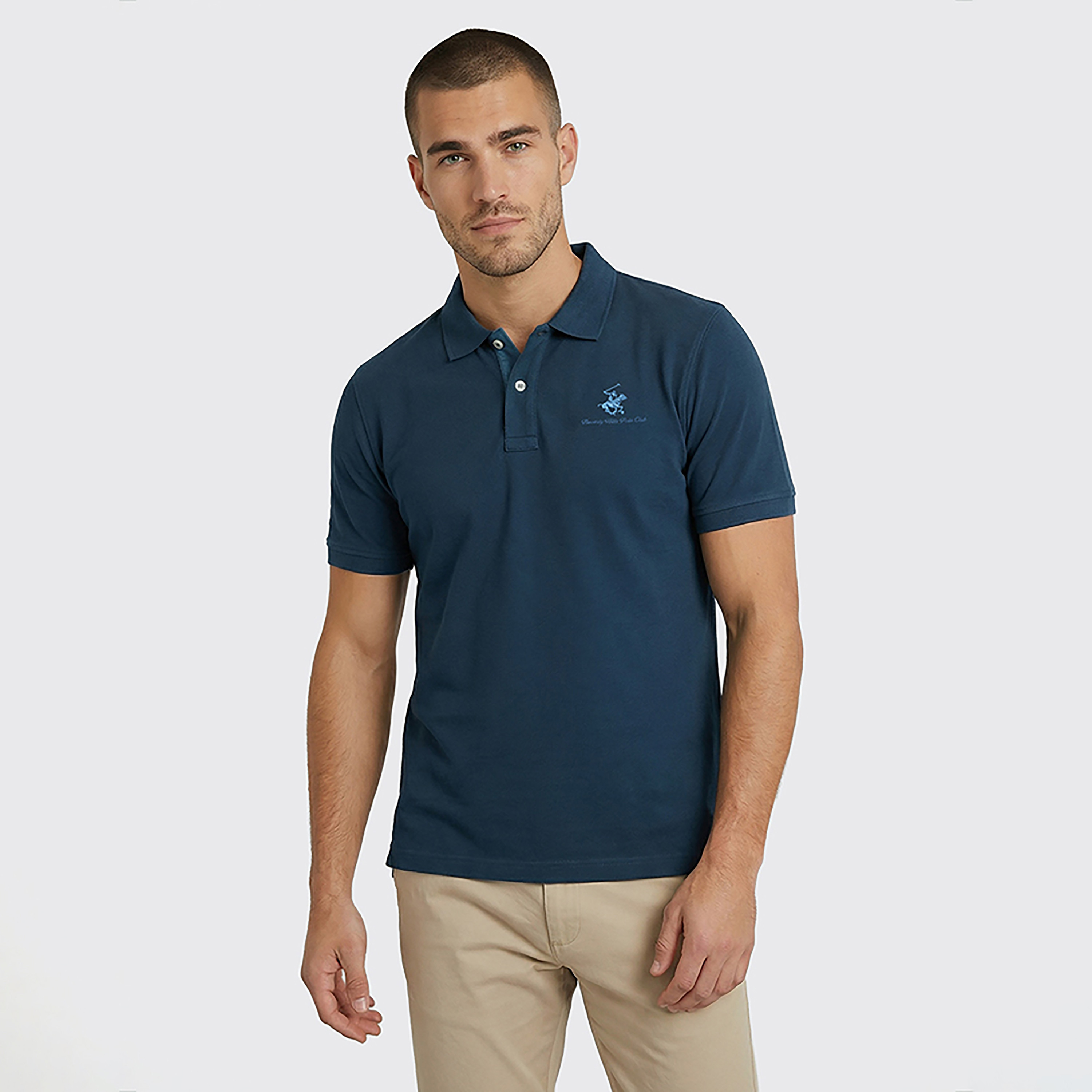 تي شيرت بولو رجالي سادة بأكمام قصيرة وياقة من بيفرلي هيلز بولو كلوب-men-clothing-tshirtsandpolos-polos-image-5