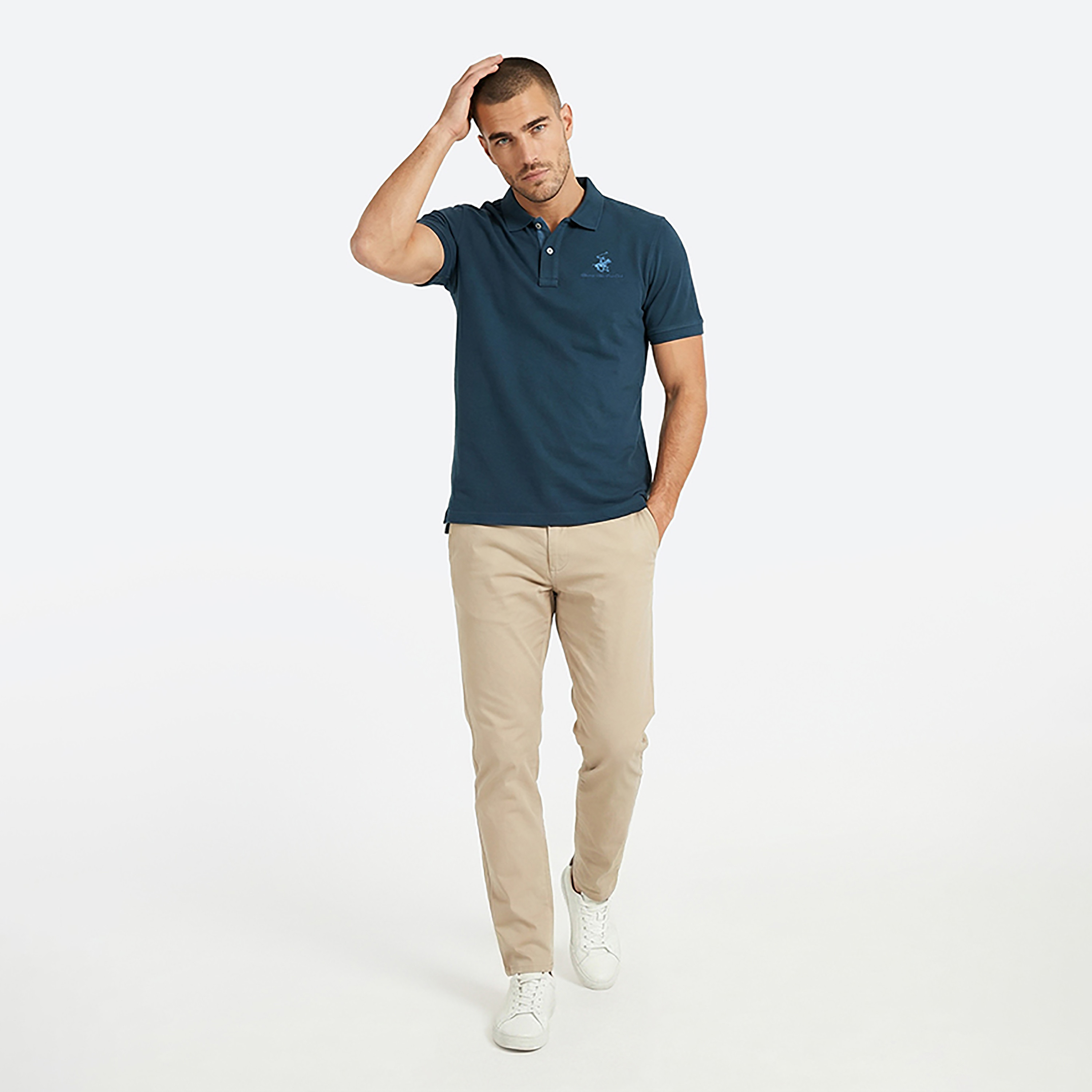 تي شيرت بولو رجالي سادة بأكمام قصيرة وياقة من بيفرلي هيلز بولو كلوب-men-clothing-tshirtsandpolos-polos-image-7